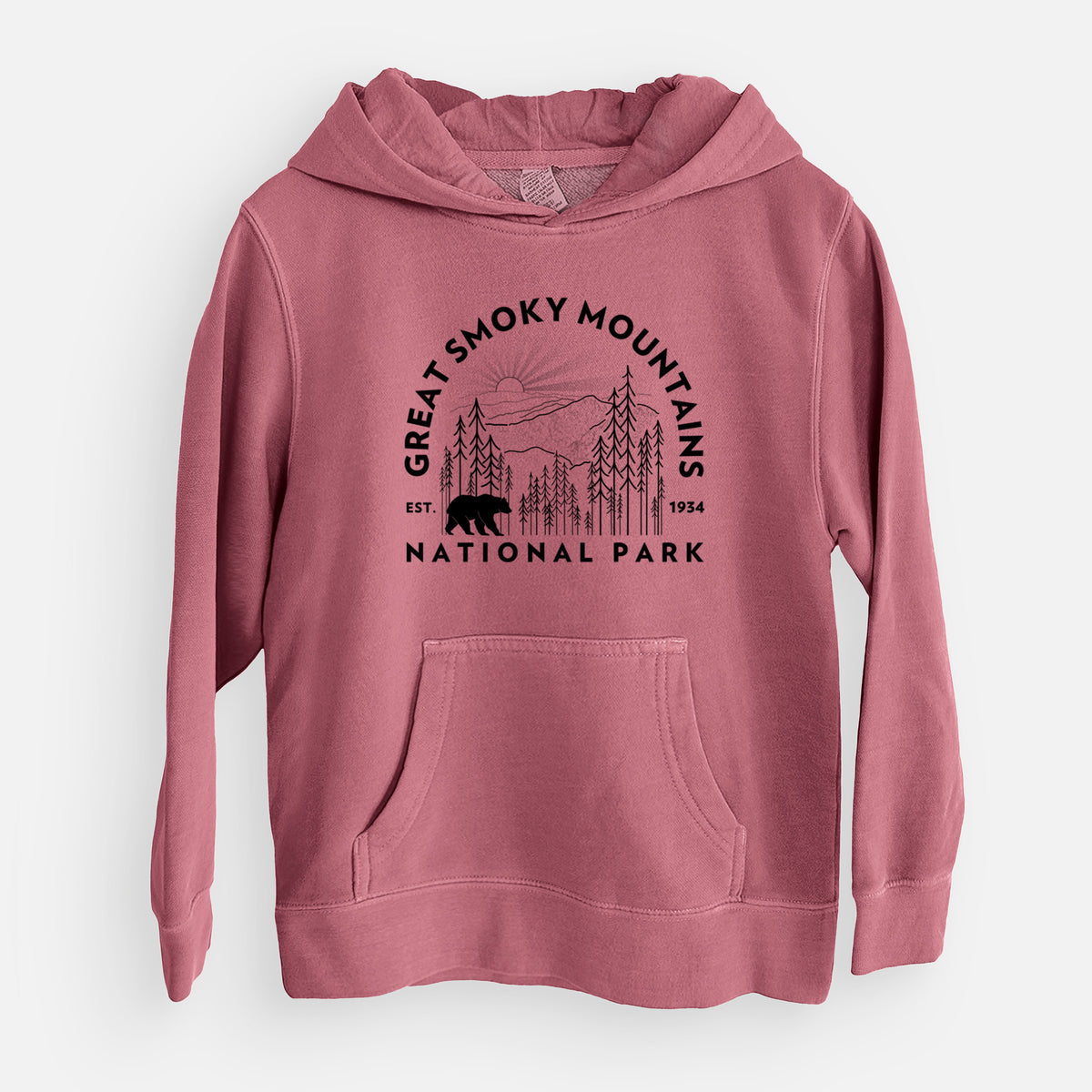 Great Smoky Mountains National Park - Youth Pigment Dyed Hoodie