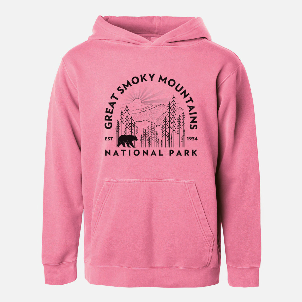 Great Smoky Mountains National Park - Youth Pigment Dyed Hoodie