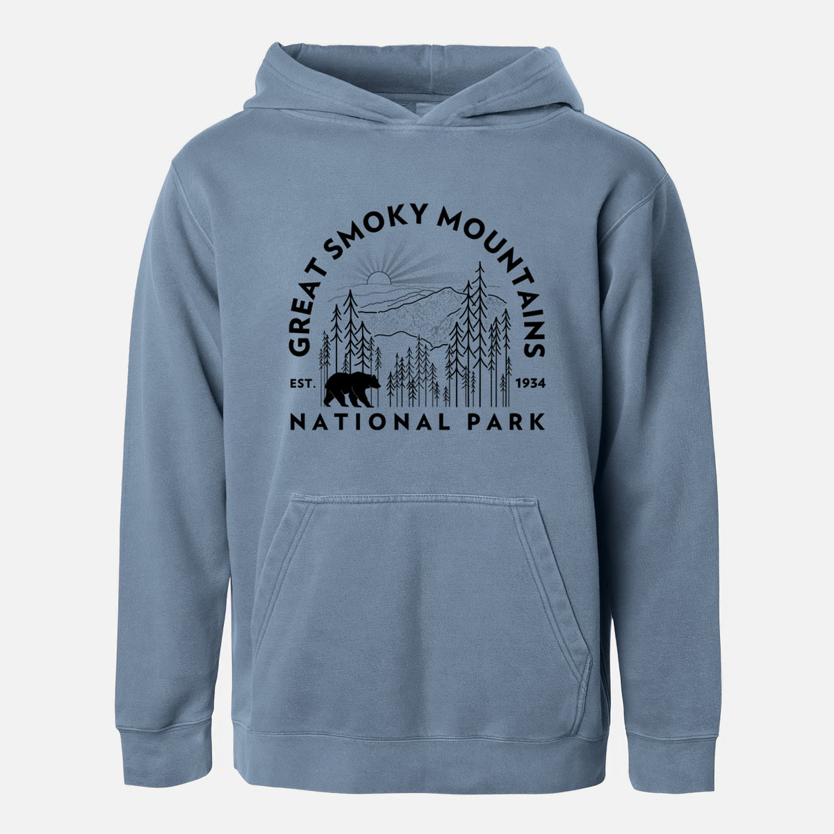 Great Smoky Mountains National Park - Youth Pigment Dyed Hoodie