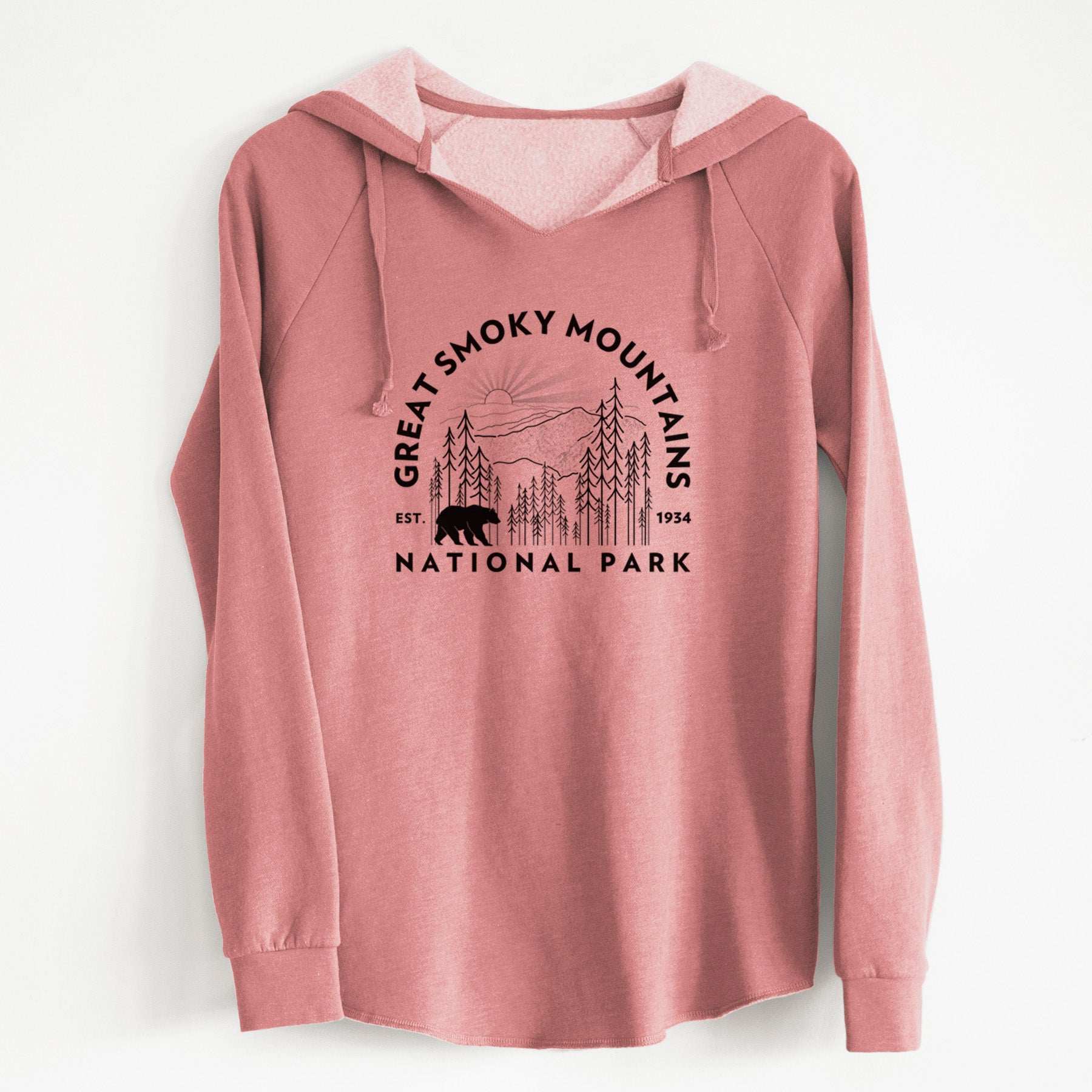 Great Smoky Mountains National Park Cali Wave Hooded Sweatshirt Because Tees