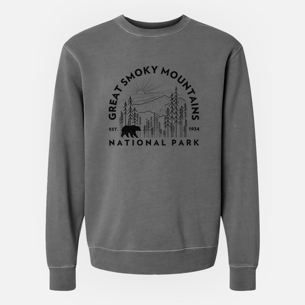 Great Smoky Mountains National Park - Unisex Pigment Dyed Crew Sweatshirt