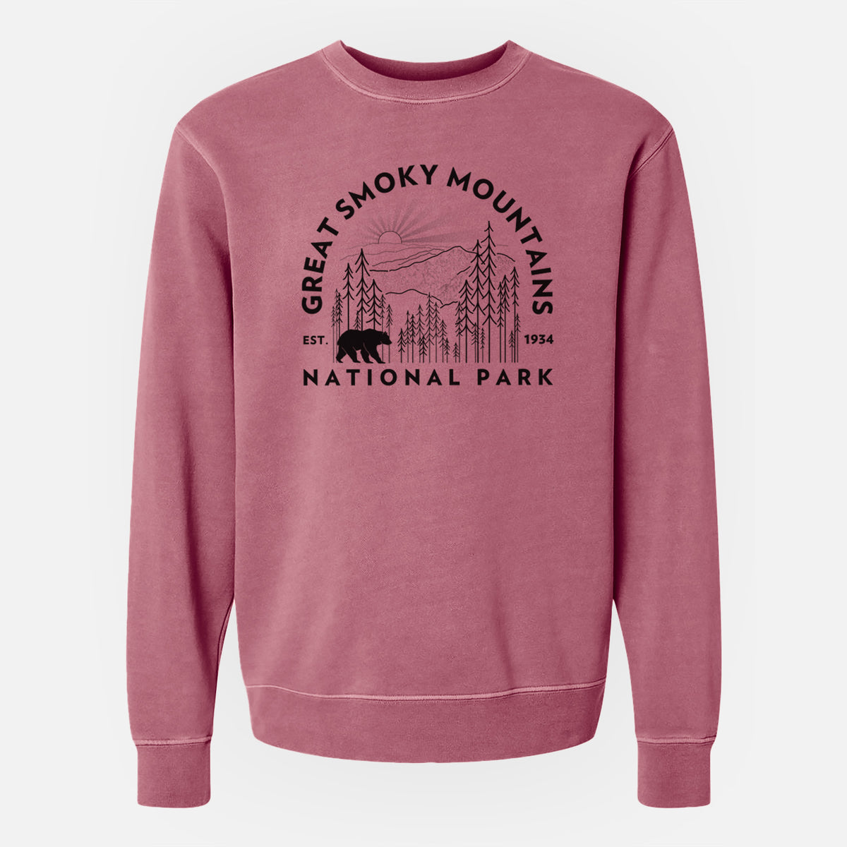 Great Smoky Mountains National Park - Unisex Pigment Dyed Crew Sweatshirt