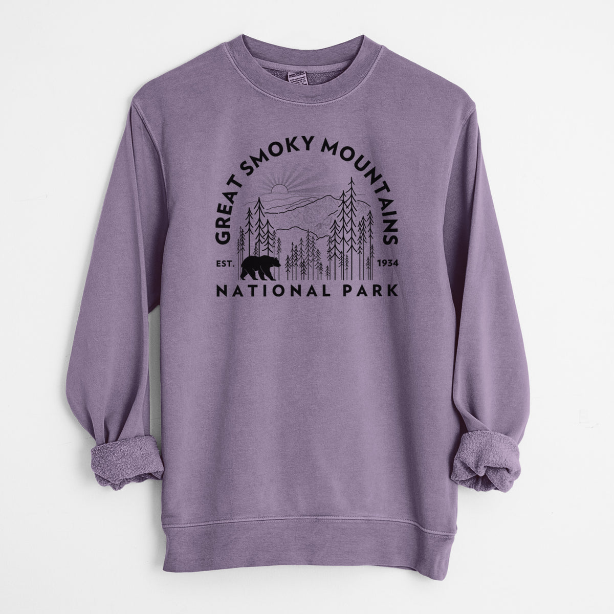 Great Smoky Mountains National Park - Unisex Pigment Dyed Crew Sweatshirt