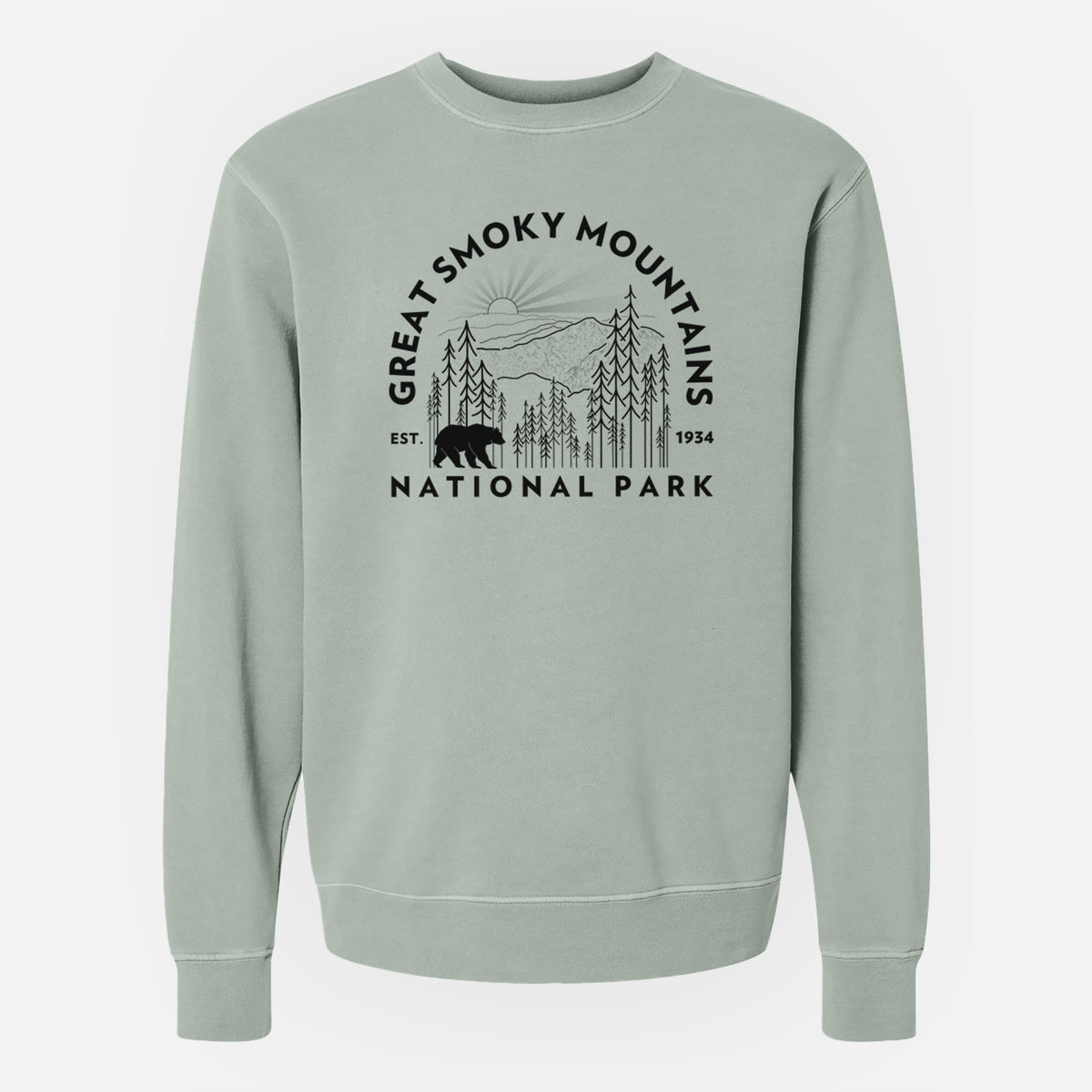 Great Smoky Mountains National Park - Unisex Pigment Dyed Crew Sweatshirt