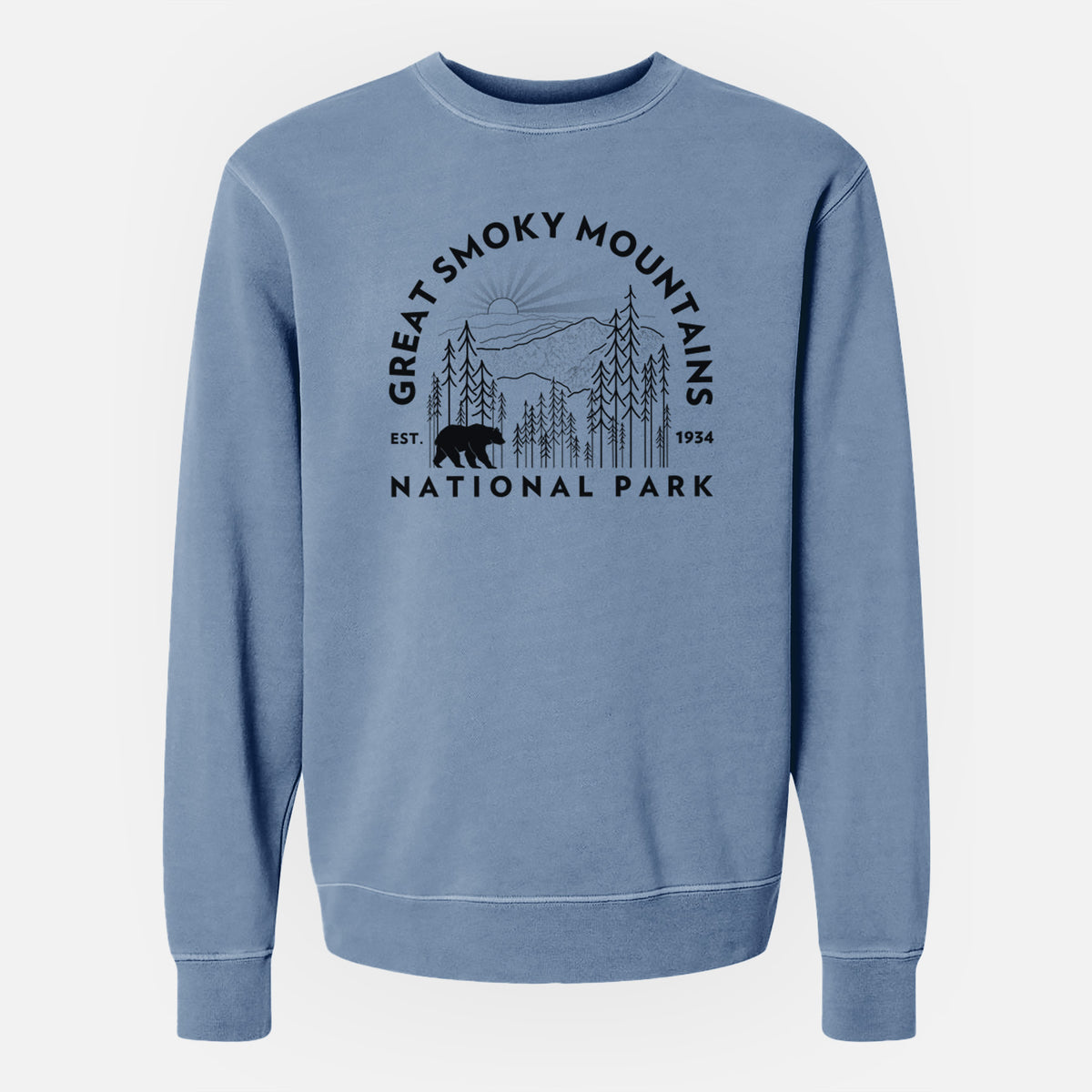 Great Smoky Mountains National Park - Unisex Pigment Dyed Crew Sweatshirt