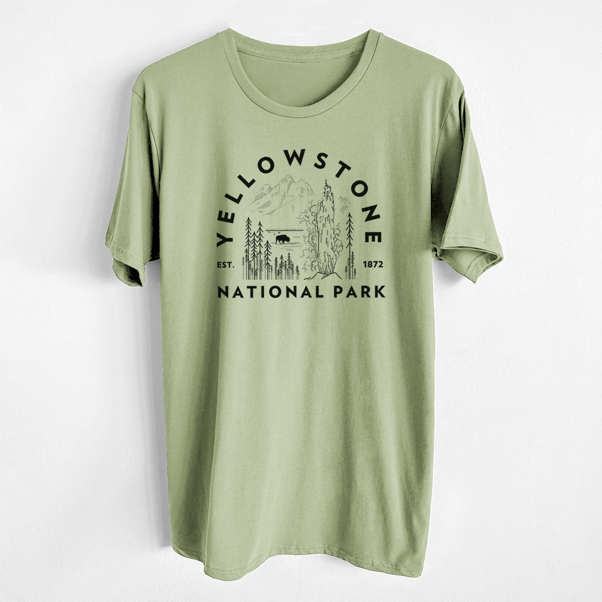 CLOSEOUT - Yellowstone National Park - Unisex Crewneck - Made in USA - 100% Organic Cotton