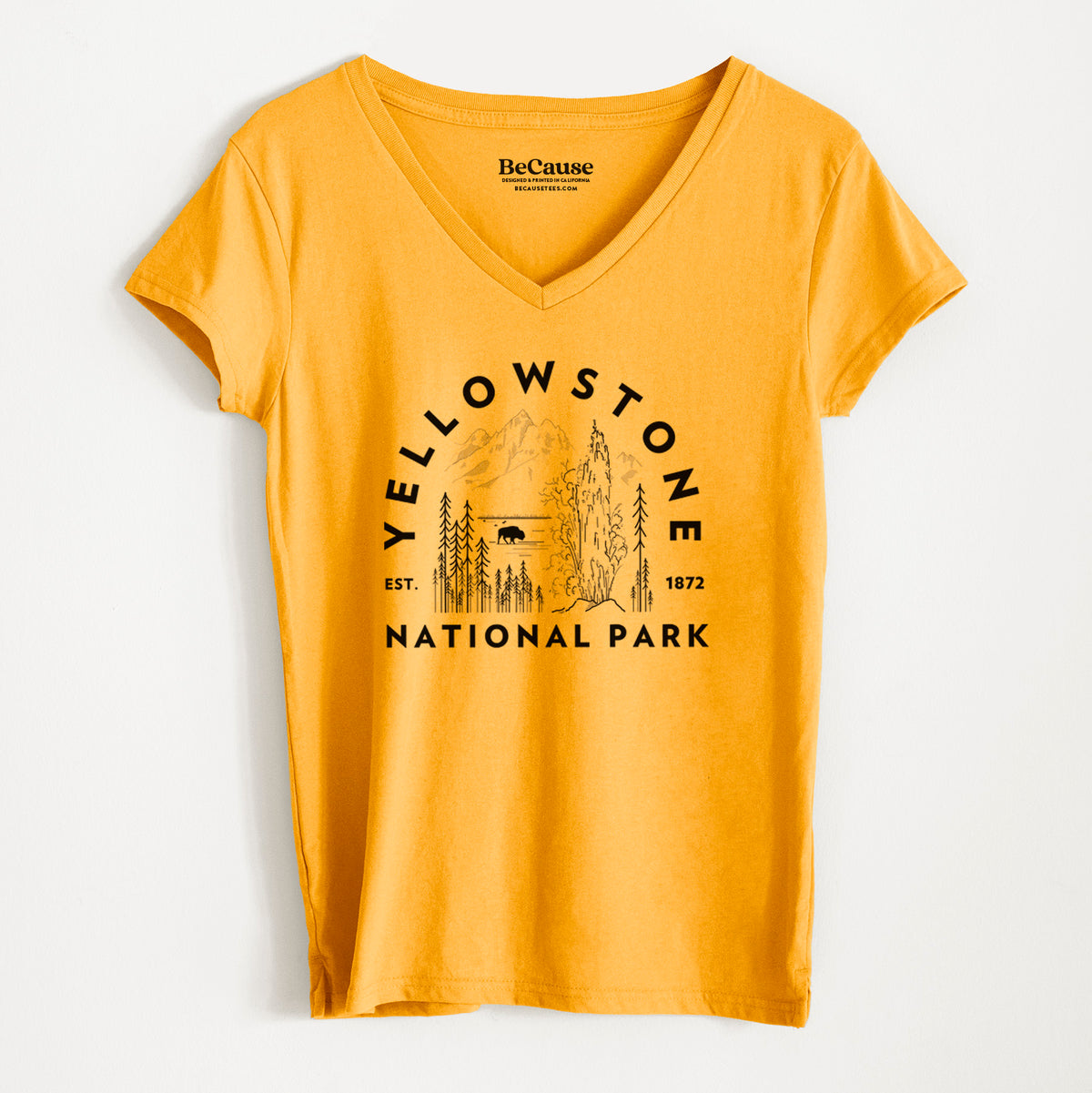 Yellowstone National Park - Women&#39;s 100% Recycled V-neck