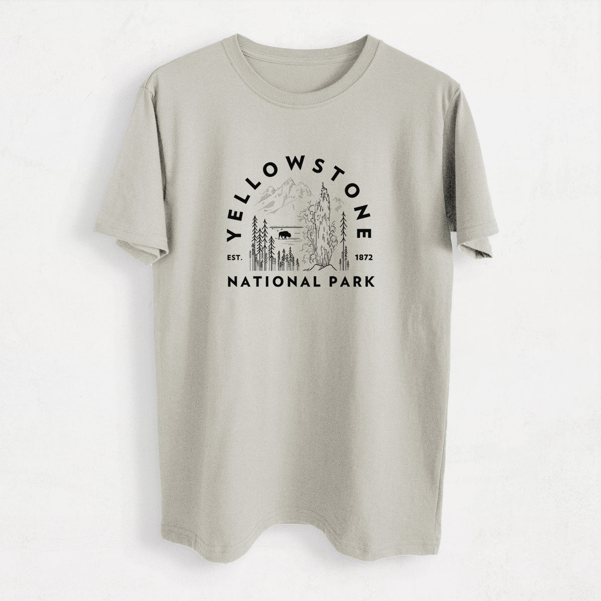 Yellowstone National Park - Heavyweight Men&#39;s 100% Organic Cotton Tee