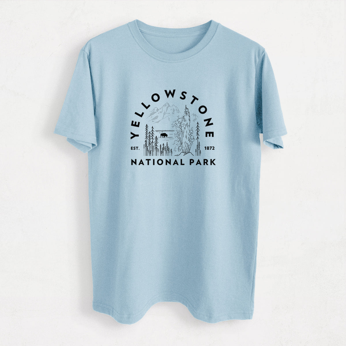 Yellowstone National Park - Heavyweight Men&#39;s 100% Organic Cotton Tee