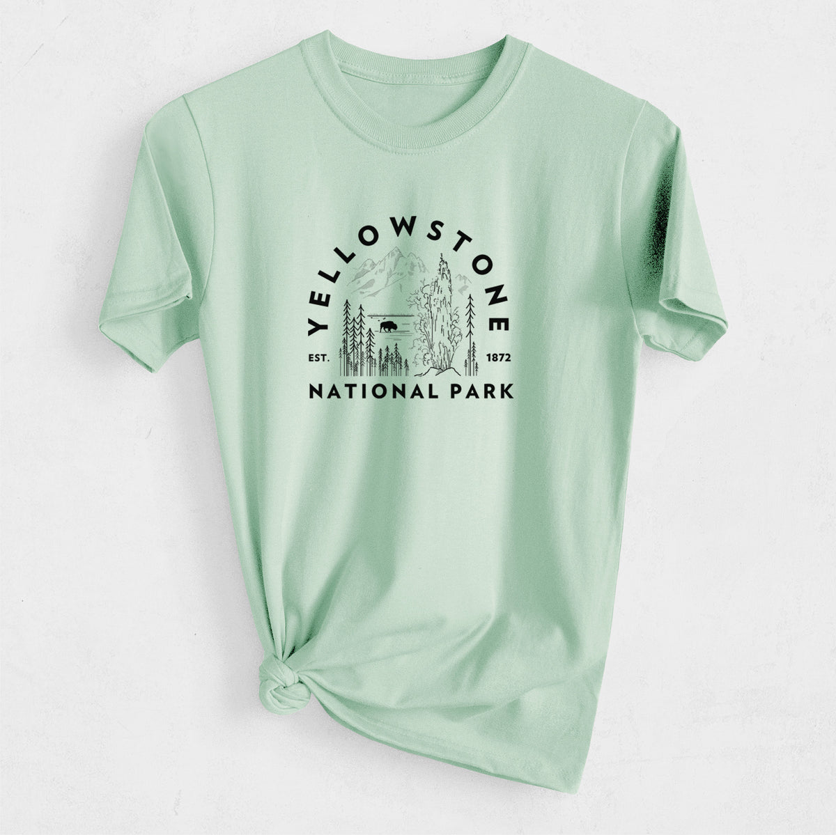 Yellowstone National Park - Heavyweight Men&#39;s 100% Organic Cotton Tee