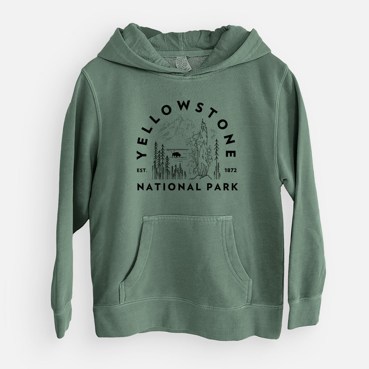 Yellowstone National Park - Youth Pigment Dyed Hoodie