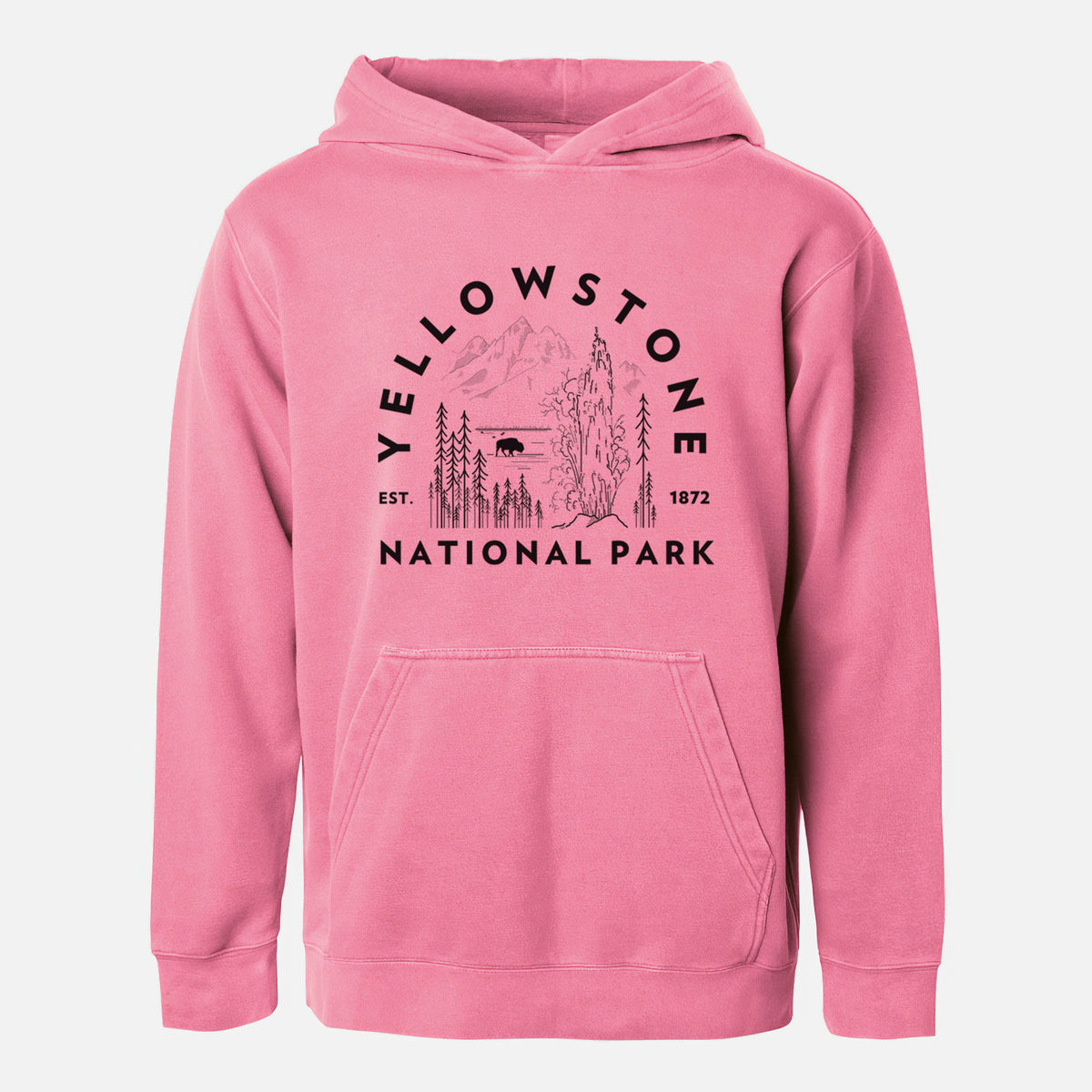 Yellowstone National Park - Youth Pigment Dyed Hoodie