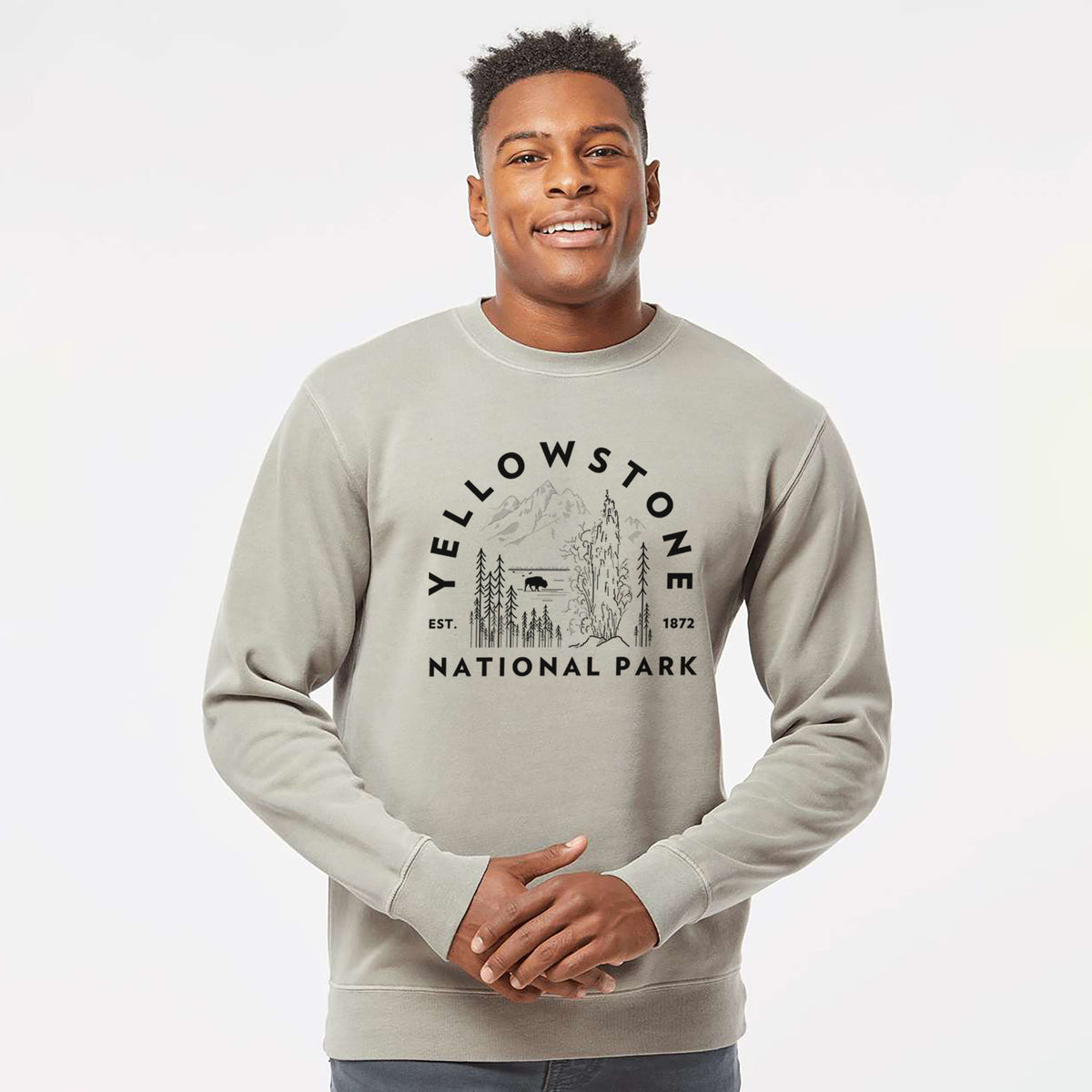 Yellowstone National Park - Unisex Pigment Dyed Crew Sweatshirt