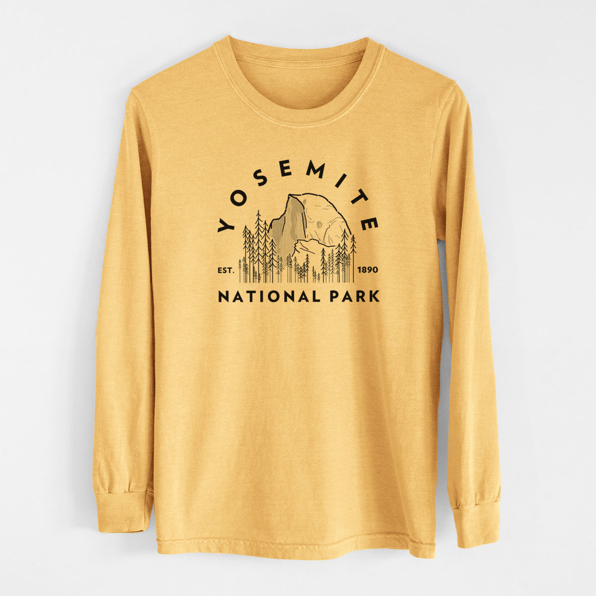 Yosemite National Park - Men&#39;s Heavyweight 100% Cotton Long Sleeve