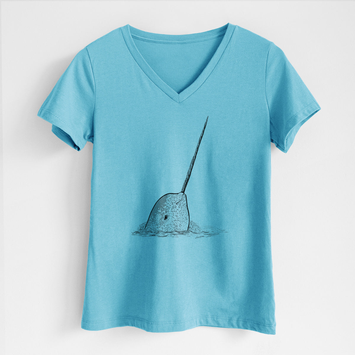 Narwhal - Monodon monoceros - Women&#39;s Lightweight Relaxed Fit 100% Cotton V-neck