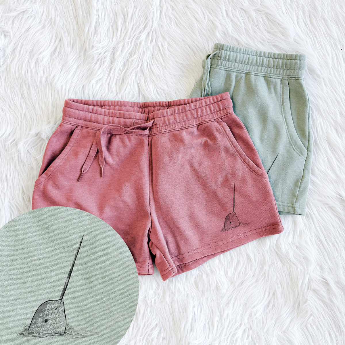 Narwhal - Monodon monoceros - Women&#39;s Cali Wave Shorts