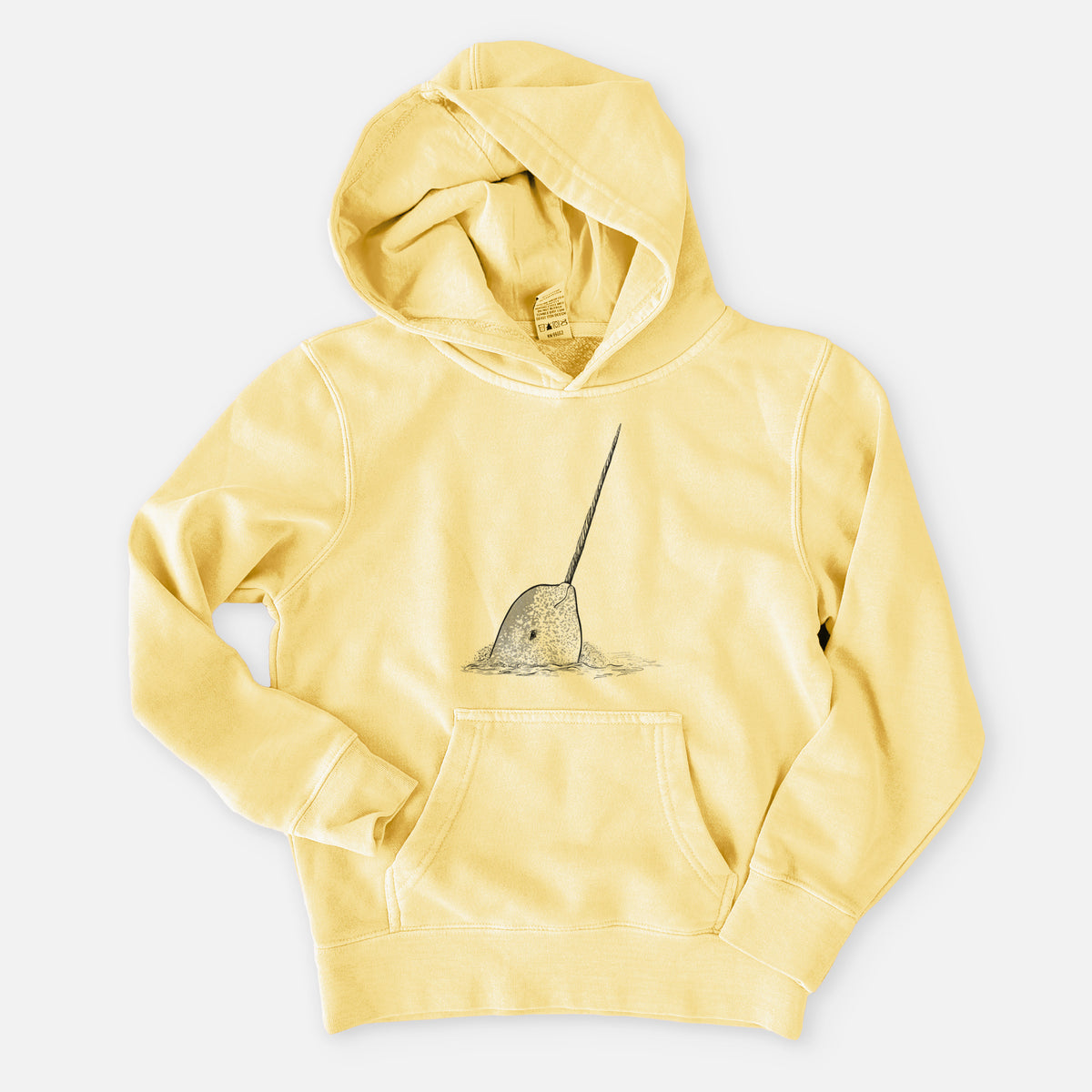 Narwhal - Monodon monoceros - Youth Pigment Dyed Hoodie