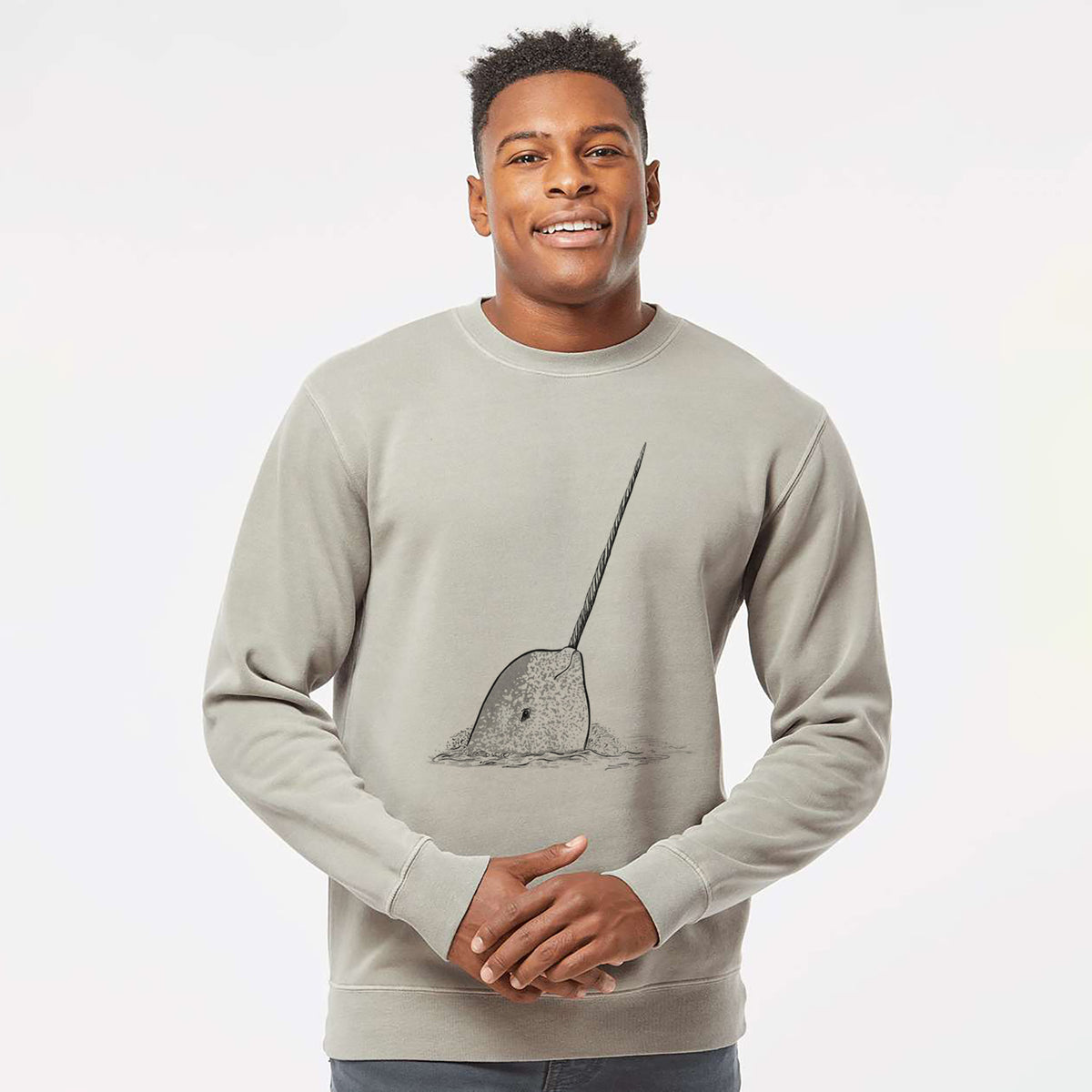 Narwhal - Monodon monoceros - Unisex Pigment Dyed Crew Sweatshirt