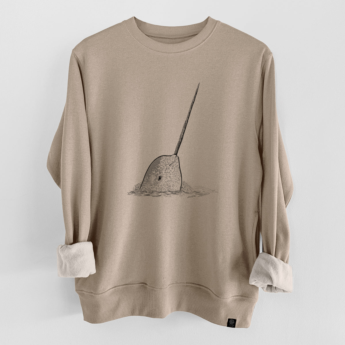 Narwhal - Monodon monoceros  - Unisex Reclaimed Crewneck Sweatshirt