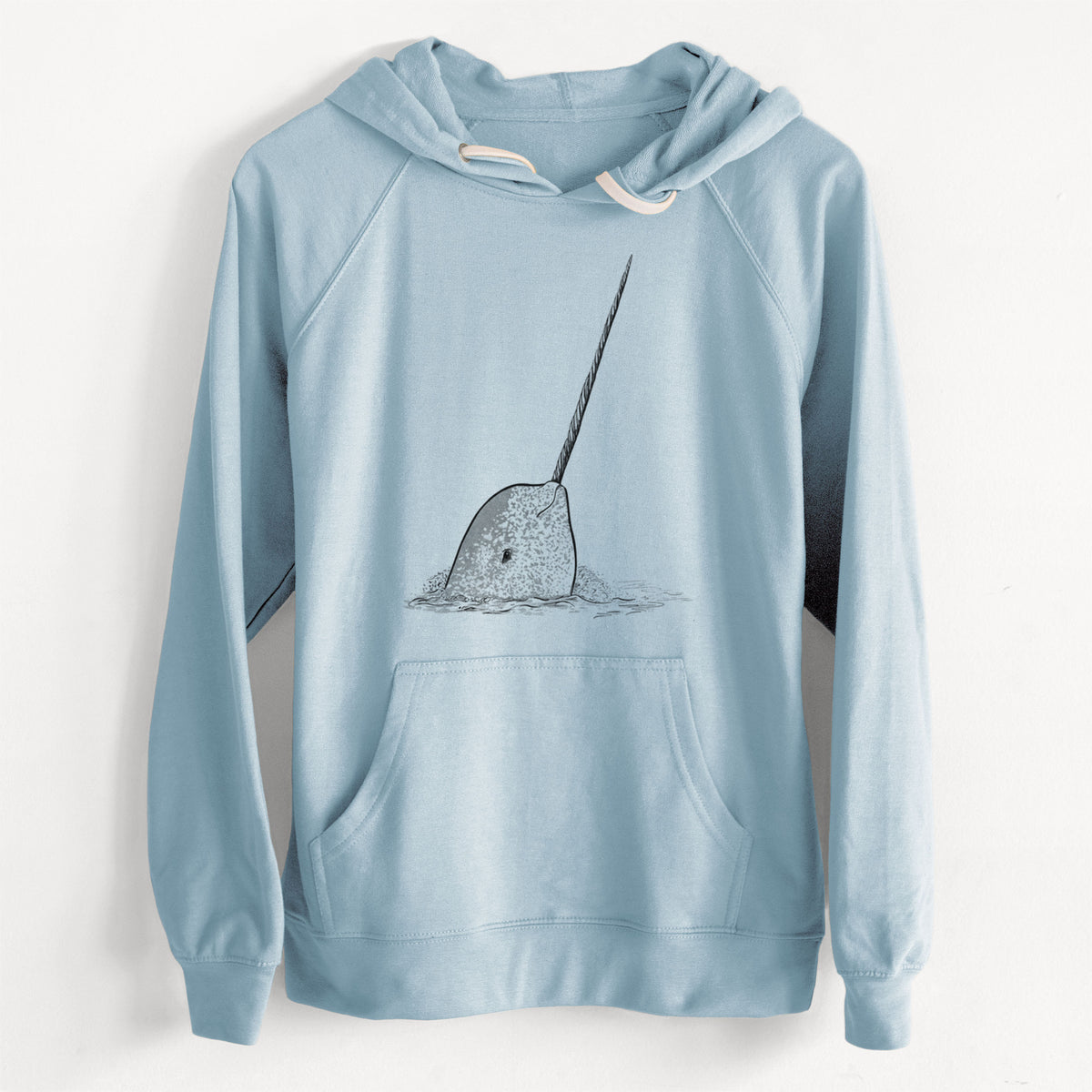 CLEARANCE - Narwhal - Monodon monoceros  - Unisex Slim Fit Loopback Terry Hoodie