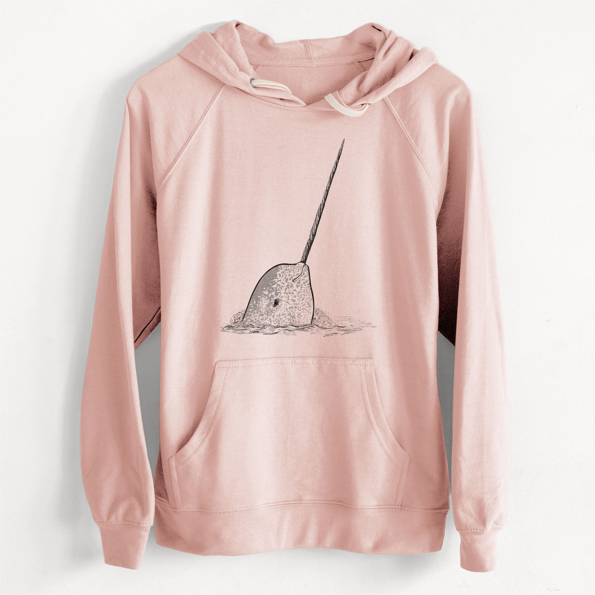 CLEARANCE - Narwhal - Monodon monoceros  - Unisex Slim Fit Loopback Terry Hoodie