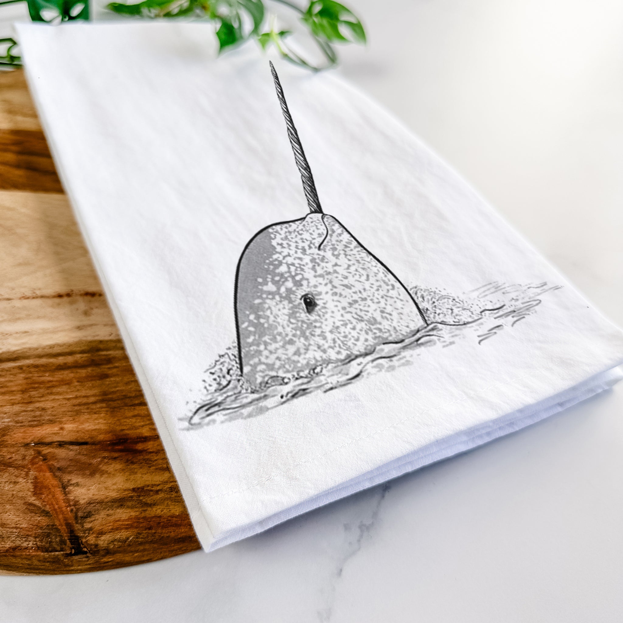 Narwhal - Monodon monoceros Tea Towel - Because Tees