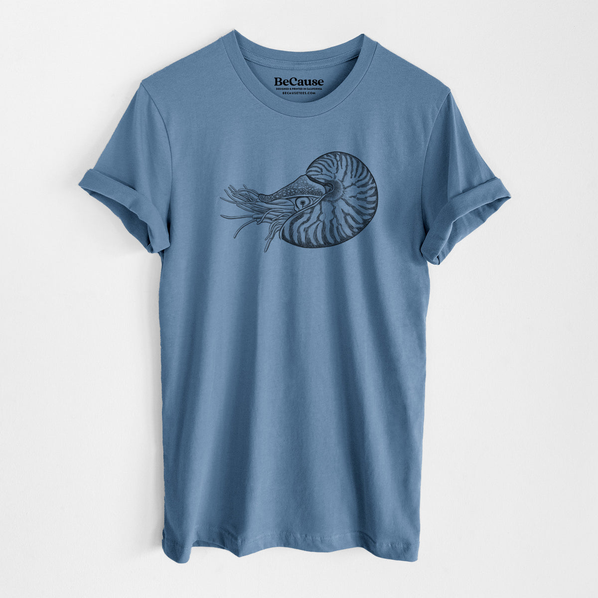 Palau Nautilus - Nautilus belauensis - Lightweight 100% Cotton Unisex Crewneck