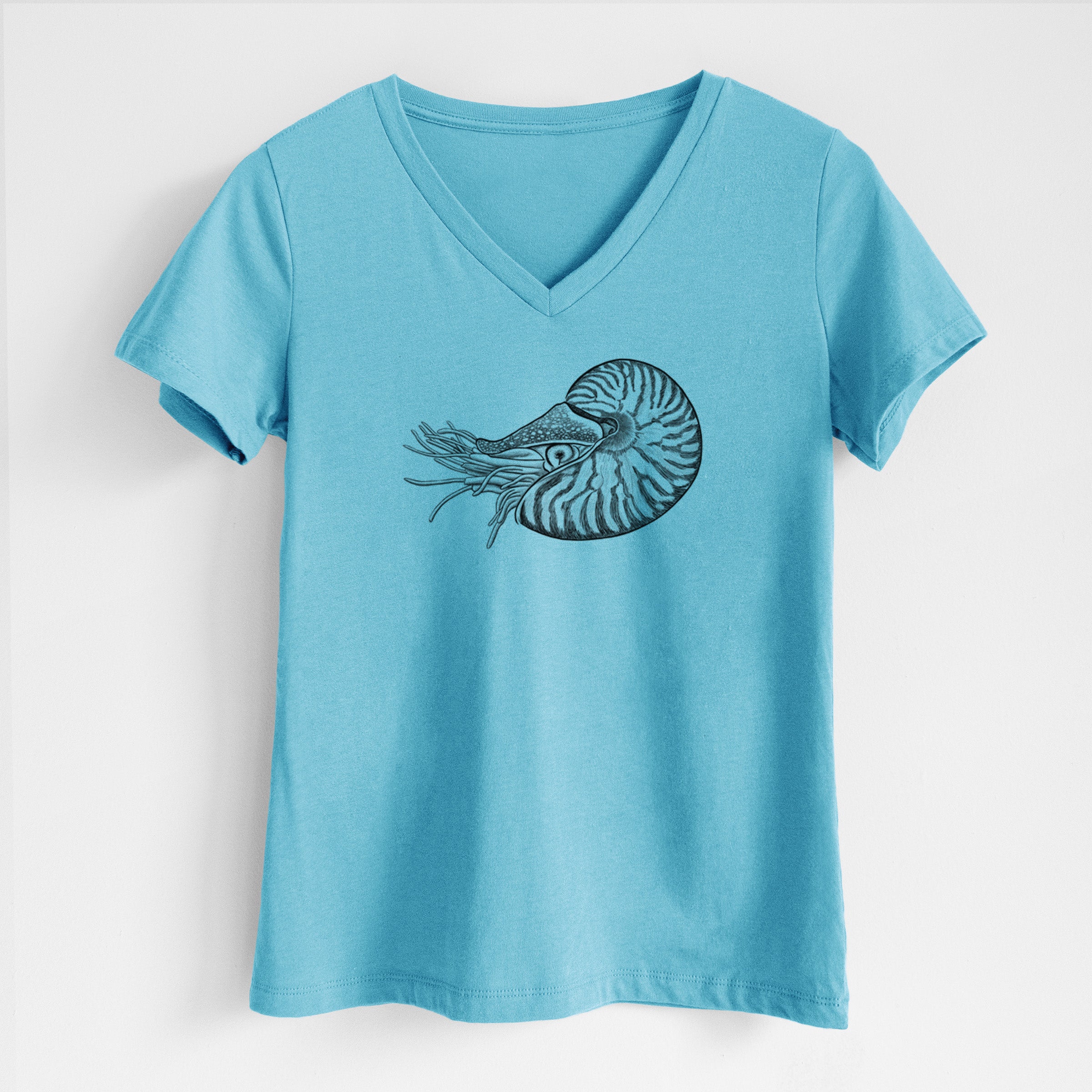 Palau Nautilus - Nautilus belauensis - Women's Lightweight Relaxed Fit 100% Cotton V-neck