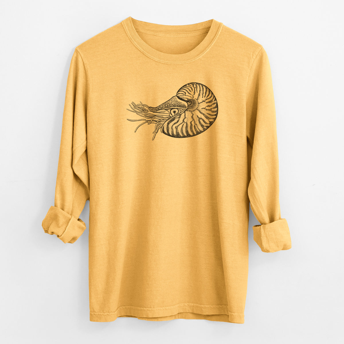 Palau Nautilus - Nautilus belauensis - Men&#39;s Heavyweight 100% Cotton Long Sleeve