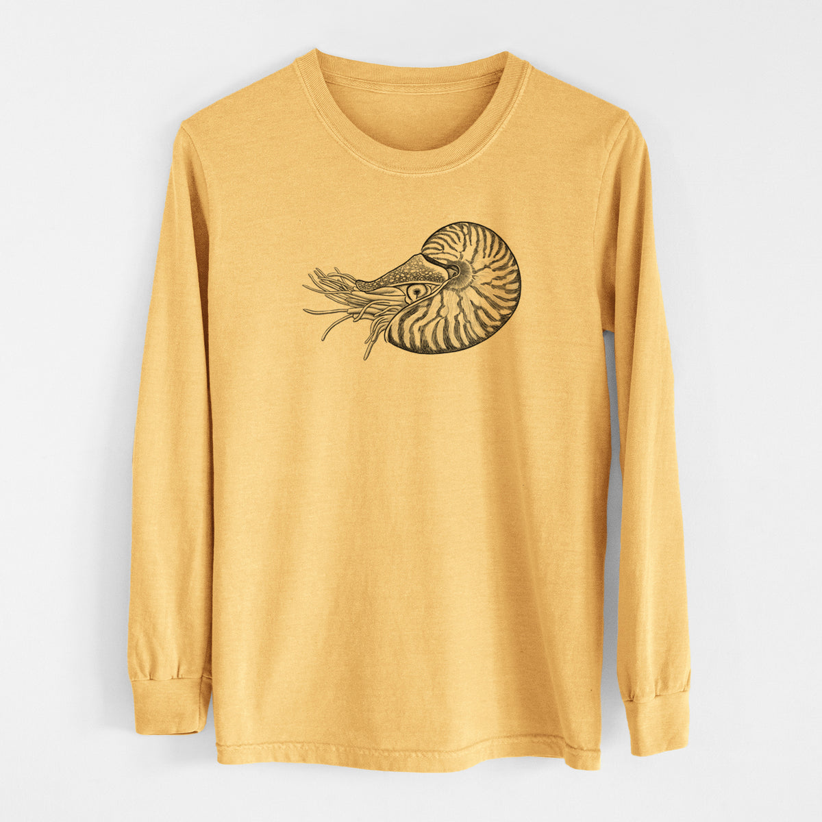 Palau Nautilus - Nautilus belauensis - Men&#39;s Heavyweight 100% Cotton Long Sleeve