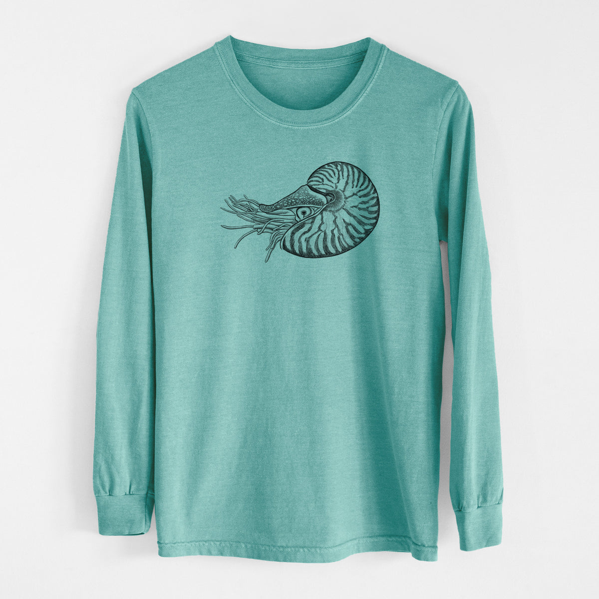 Palau Nautilus - Nautilus belauensis - Men&#39;s Heavyweight 100% Cotton Long Sleeve