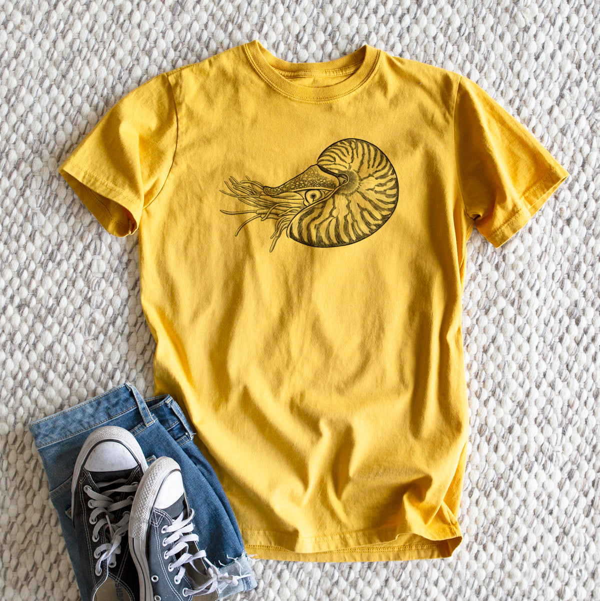 Palau Nautilus - Nautilus belauensis - Heavyweight Men&#39;s 100% Organic Cotton Tee