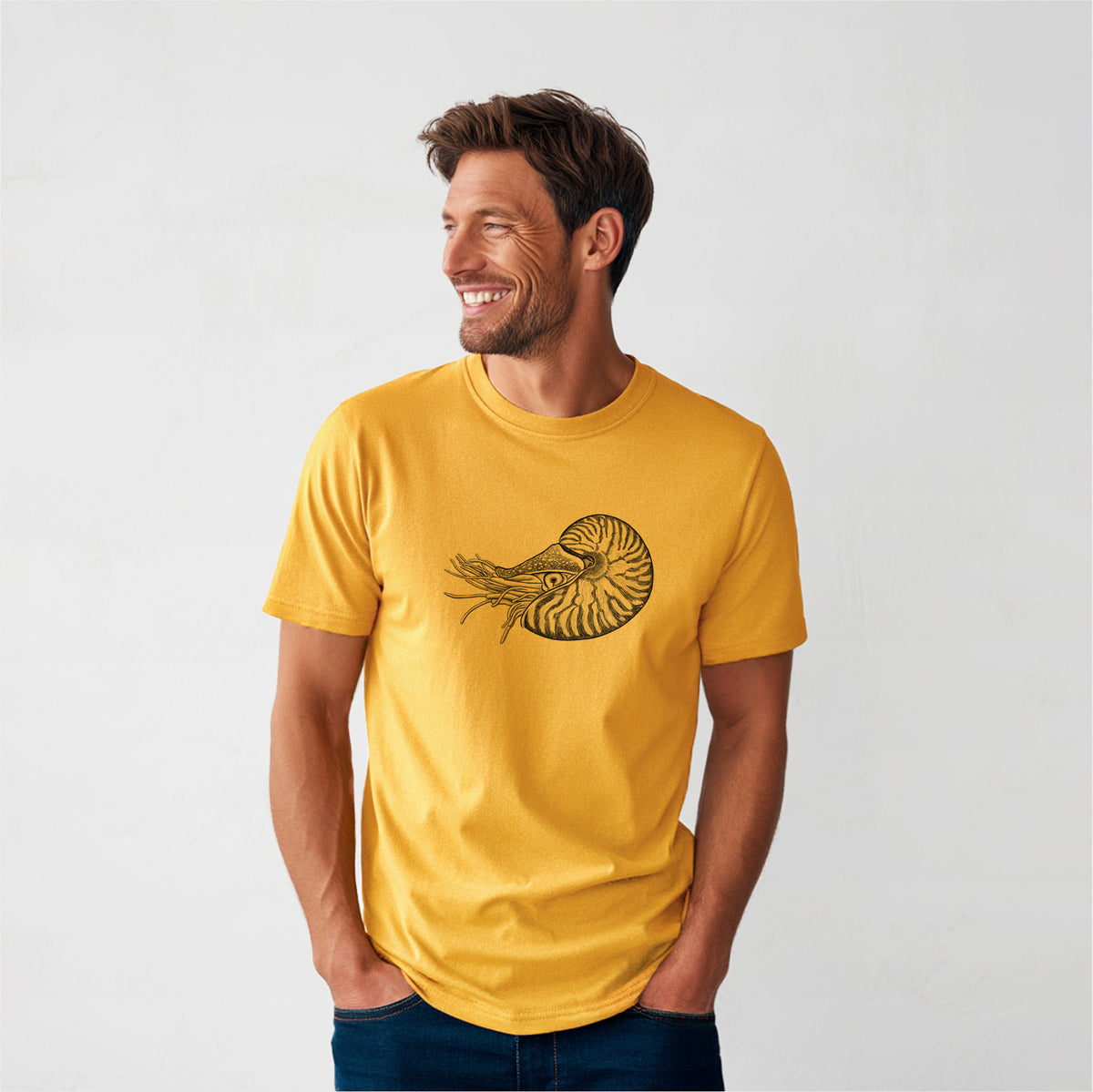 Palau Nautilus - Nautilus belauensis - Heavyweight Men&#39;s 100% Organic Cotton Tee