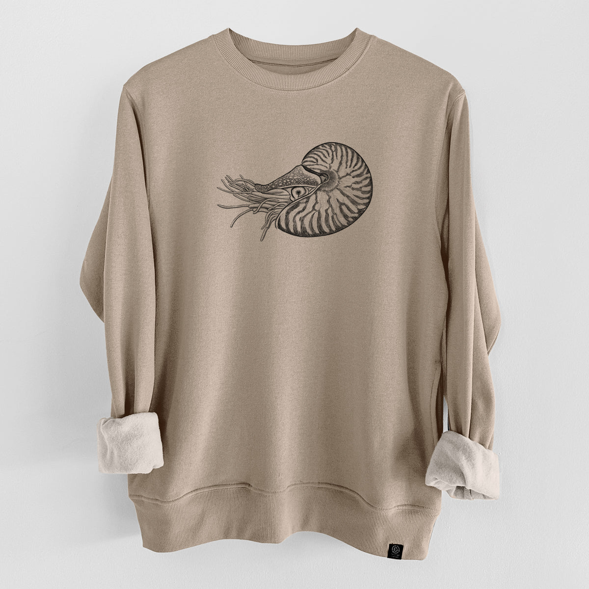 Palau Nautilus - Nautilus belauensis  - Unisex Reclaimed Crewneck Sweatshirt