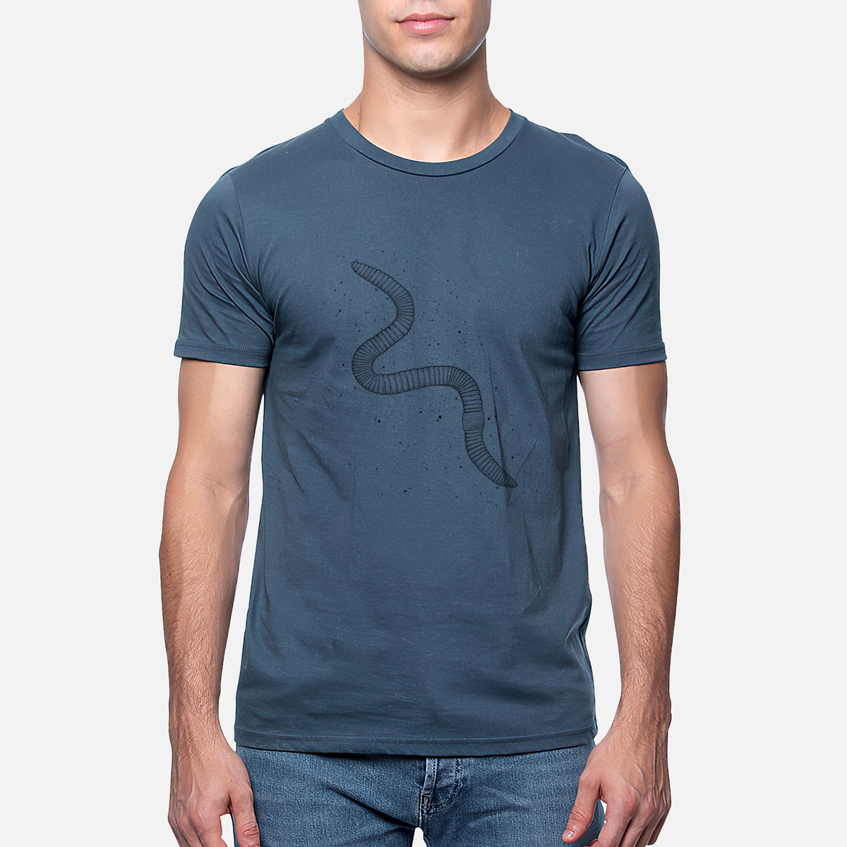 CLOSEOUT - Common Earthworm - Nightcrawler - Lumbricus terrestris - Unisex Crewneck - Made in USA - 100% Organic Cotton