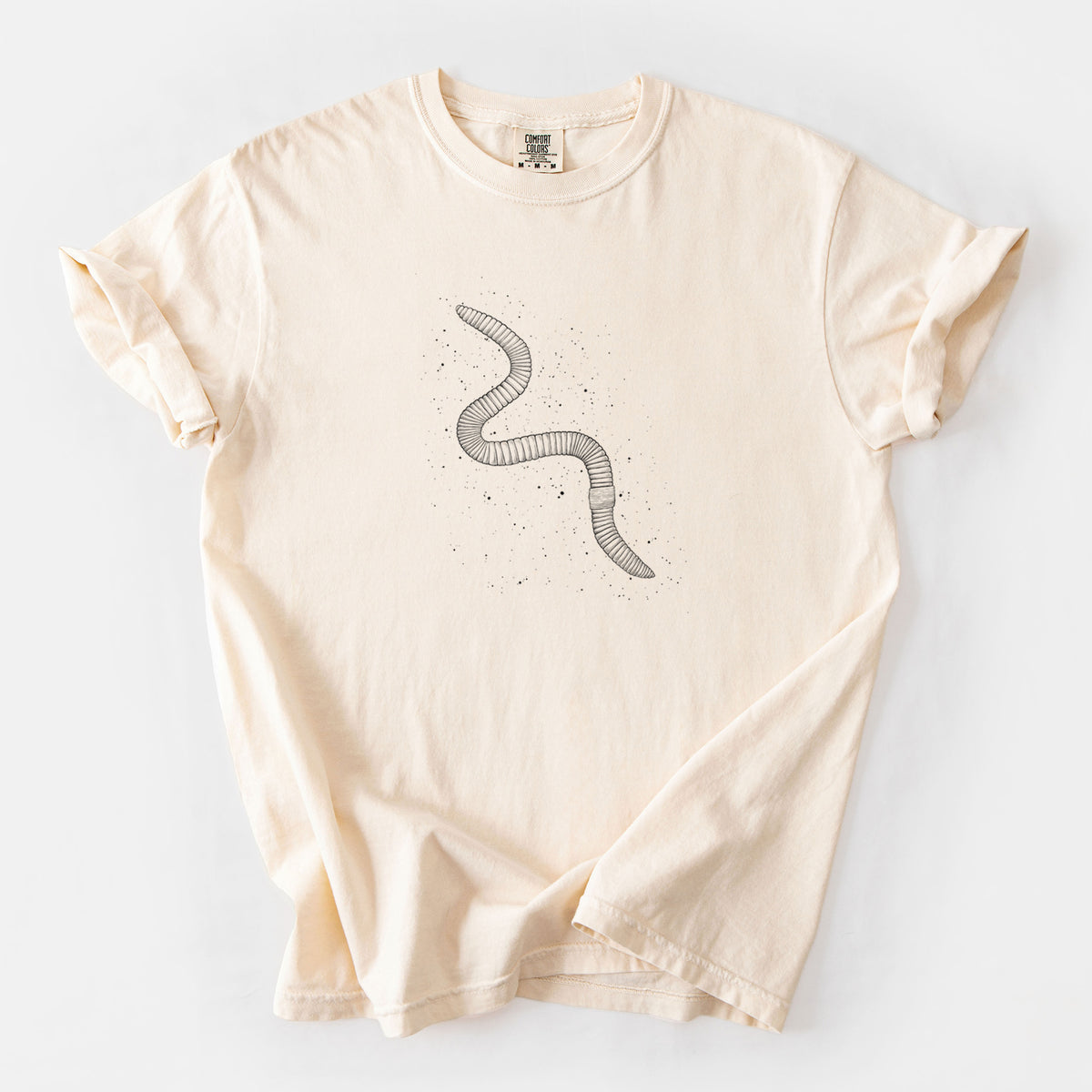 Common Earthworm - Nightcrawler - Lumbricus terrestris - Unisex Comfort Colors Garment-Dyed Heavyweight T-shirt