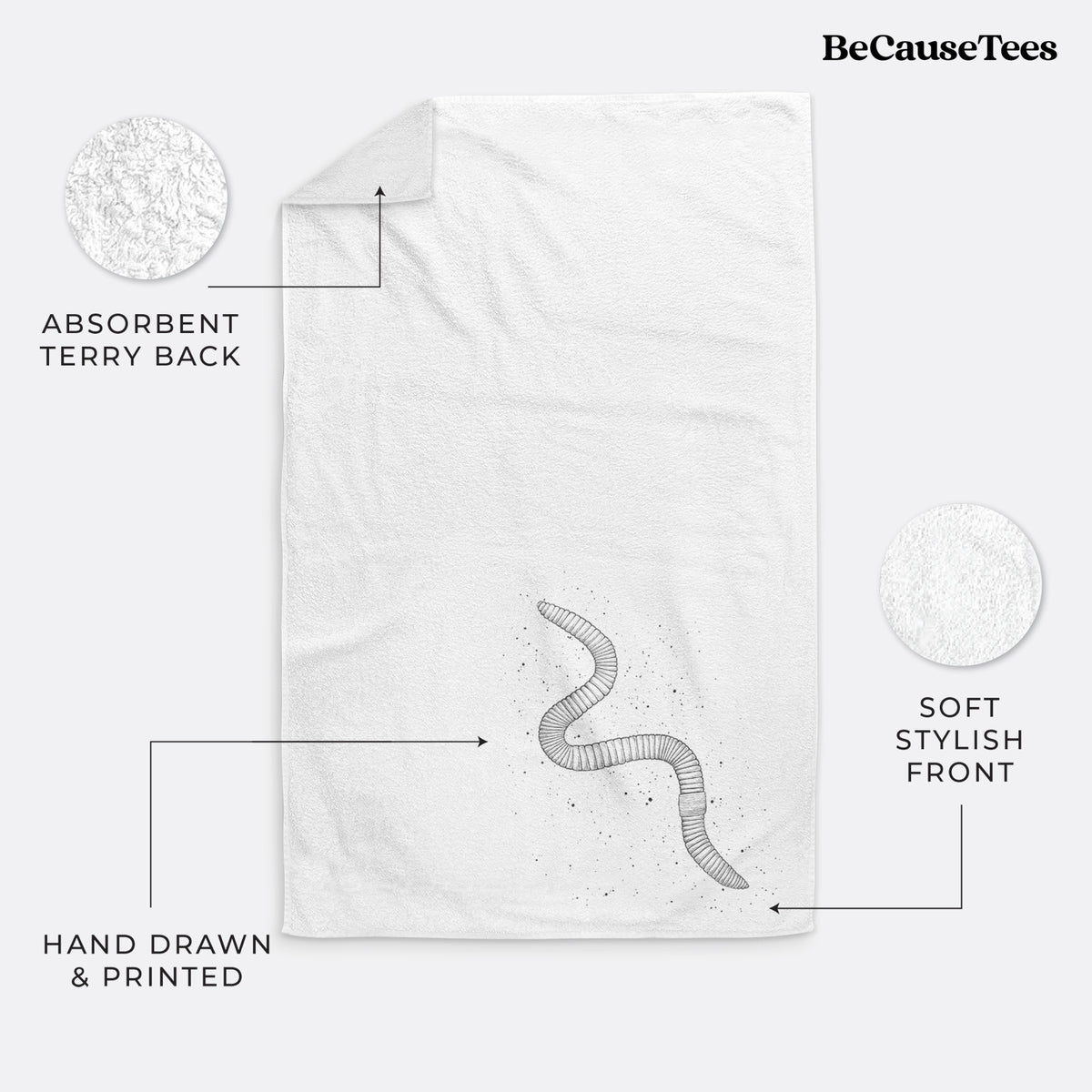 Common Earthworm - Nightcrawler - Lumbricus terrestris Premium Decorative Hand Towel