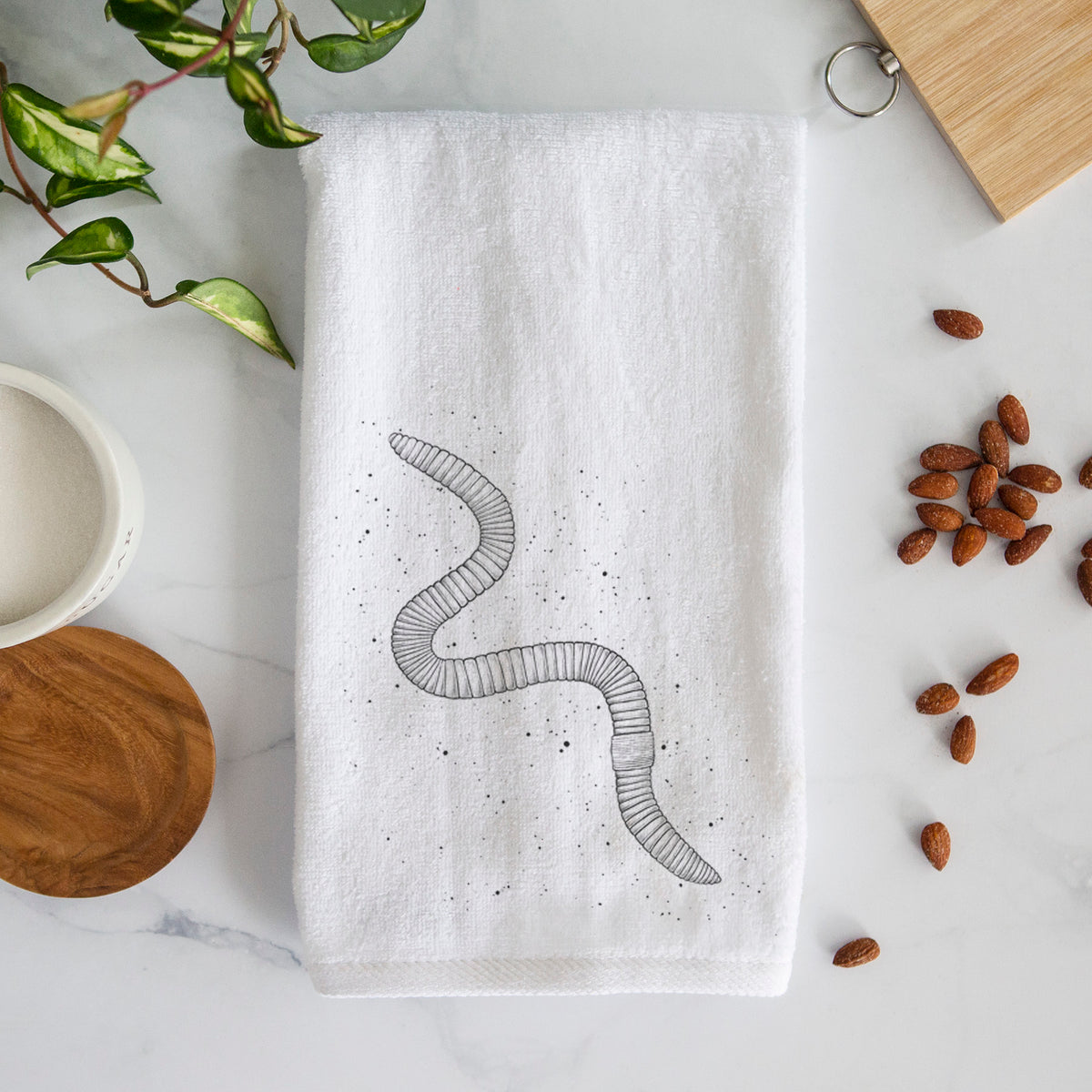 Common Earthworm - Nightcrawler - Lumbricus terrestris Premium Decorative Hand Towel