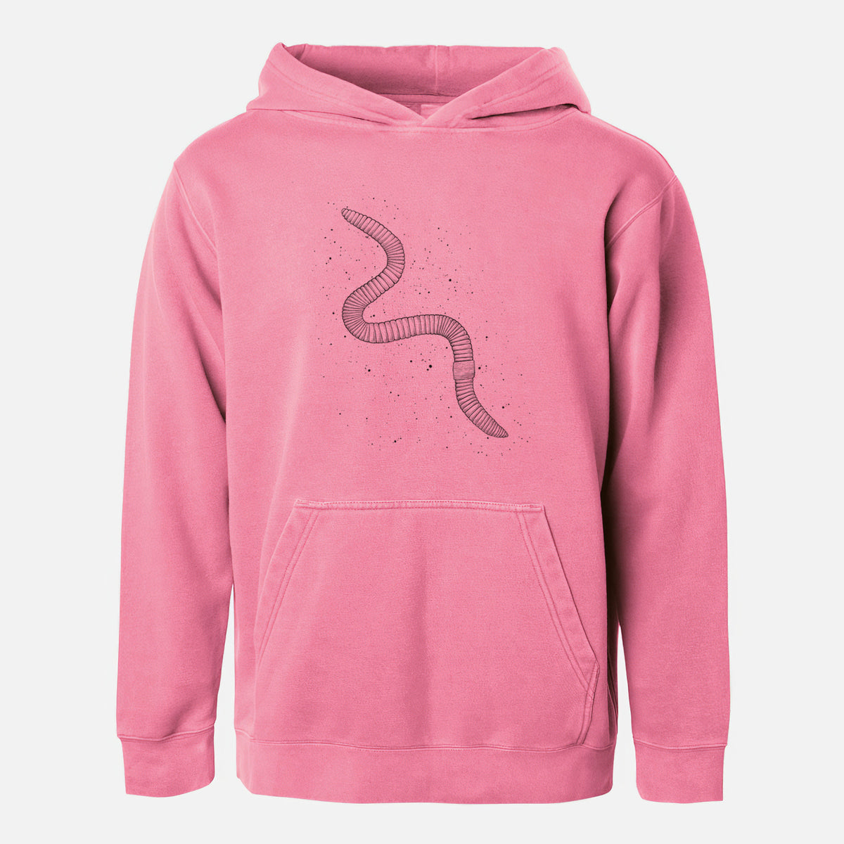 Common Earthworm - Nightcrawler - Lumbricus terrestris - Youth Pigment Dyed Hoodie