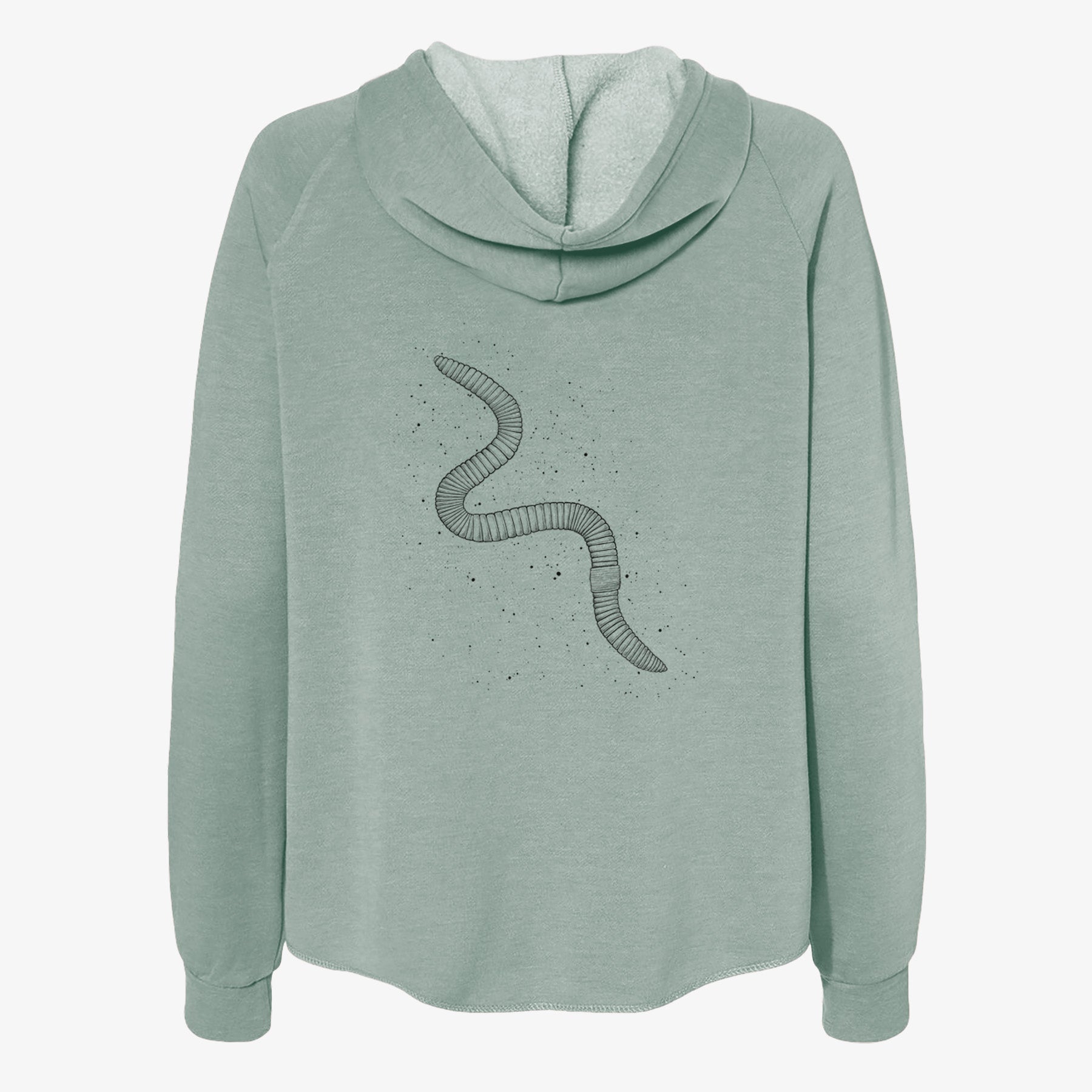 Common Earthworm - Nightcrawler - Lumbricus terrestris - Women's Cali Wave Zip-Up Sweatshirt