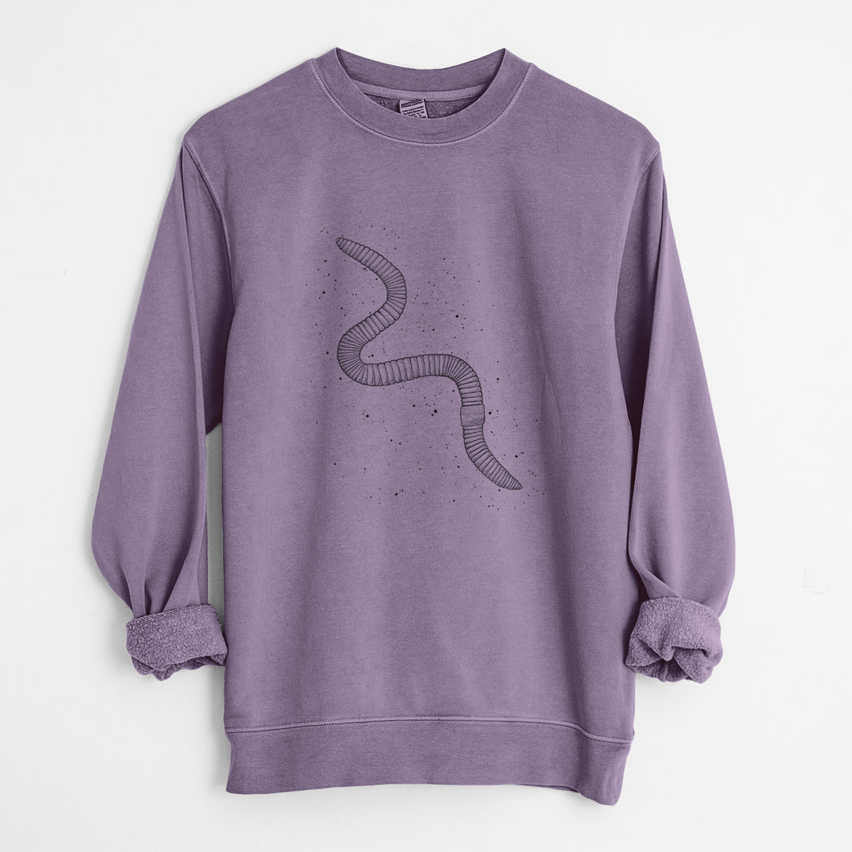 Common Earthworm - Nightcrawler - Lumbricus terrestris - Unisex Pigment Dyed Crew Sweatshirt