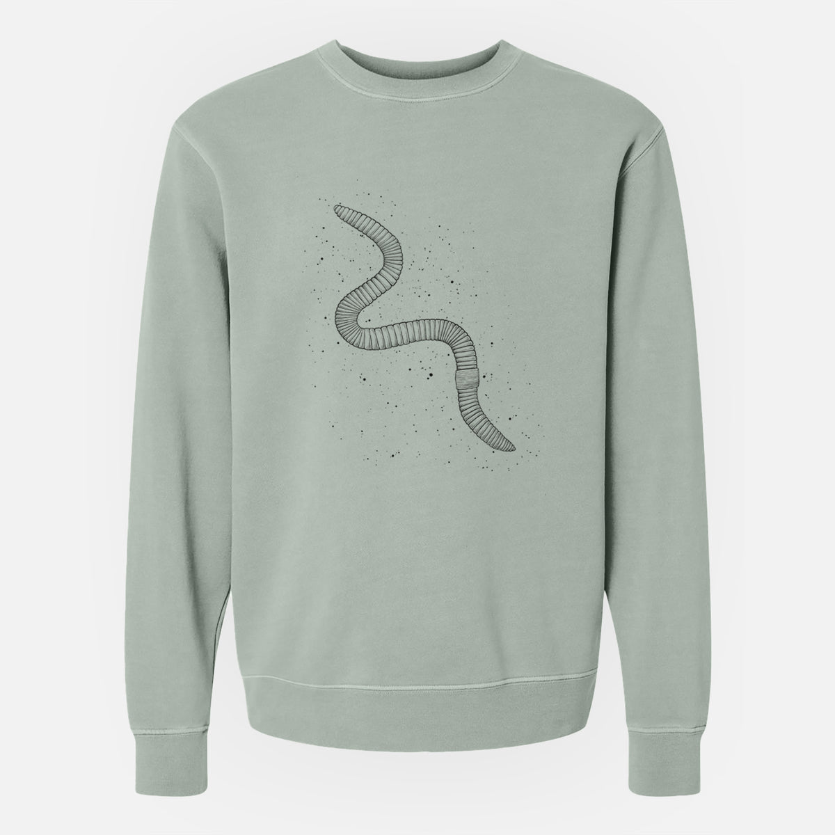 Common Earthworm - Nightcrawler - Lumbricus terrestris - Unisex Pigment Dyed Crew Sweatshirt