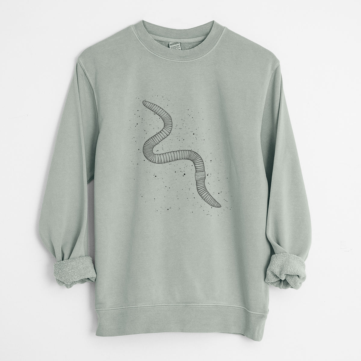 Common Earthworm - Nightcrawler - Lumbricus terrestris - Unisex Pigment Dyed Crew Sweatshirt