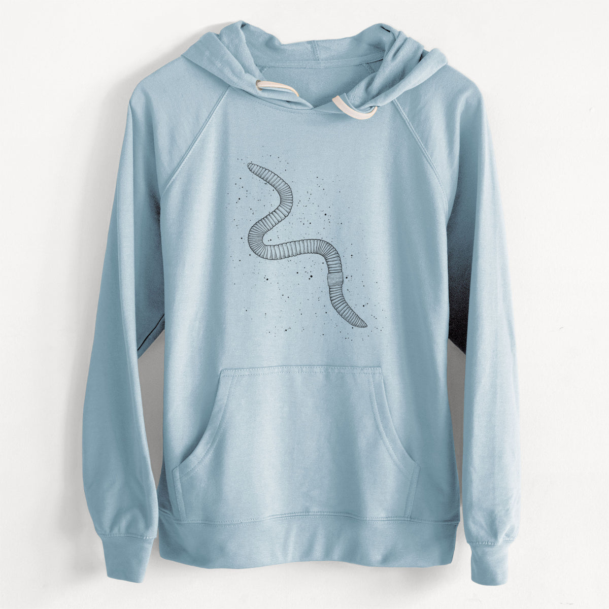 CLEARANCE - Common Earthworm - Nightcrawler - Lumbricus terrestris  - Unisex Slim Fit Loopback Terry Hoodie