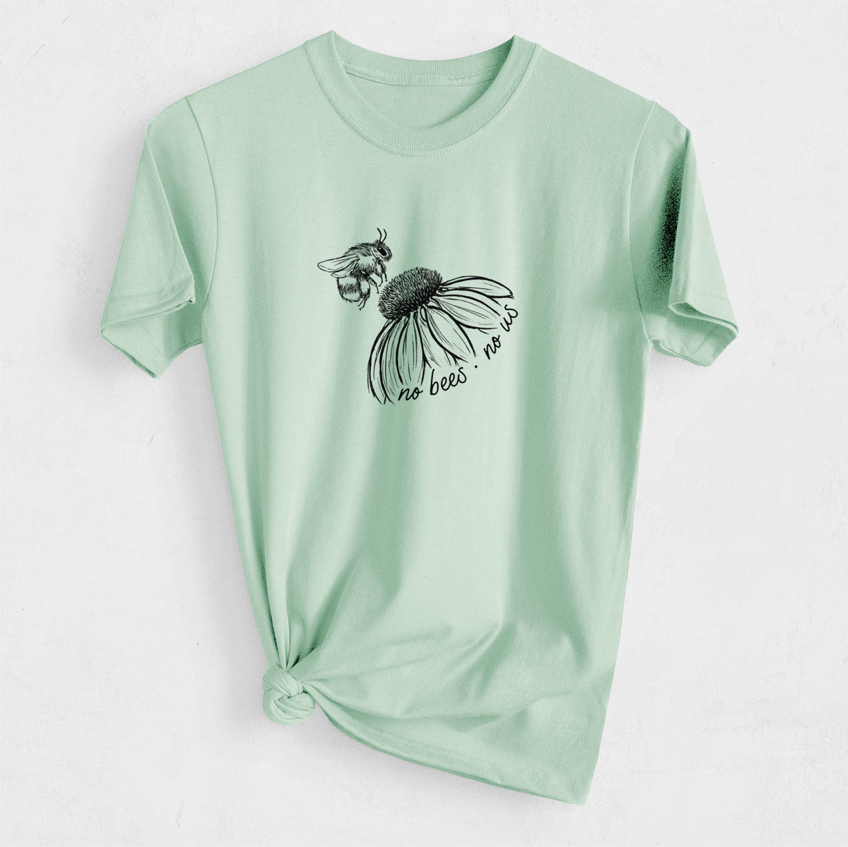 No Bees No Us - Heavyweight Men&#39;s 100% Organic Cotton Tee