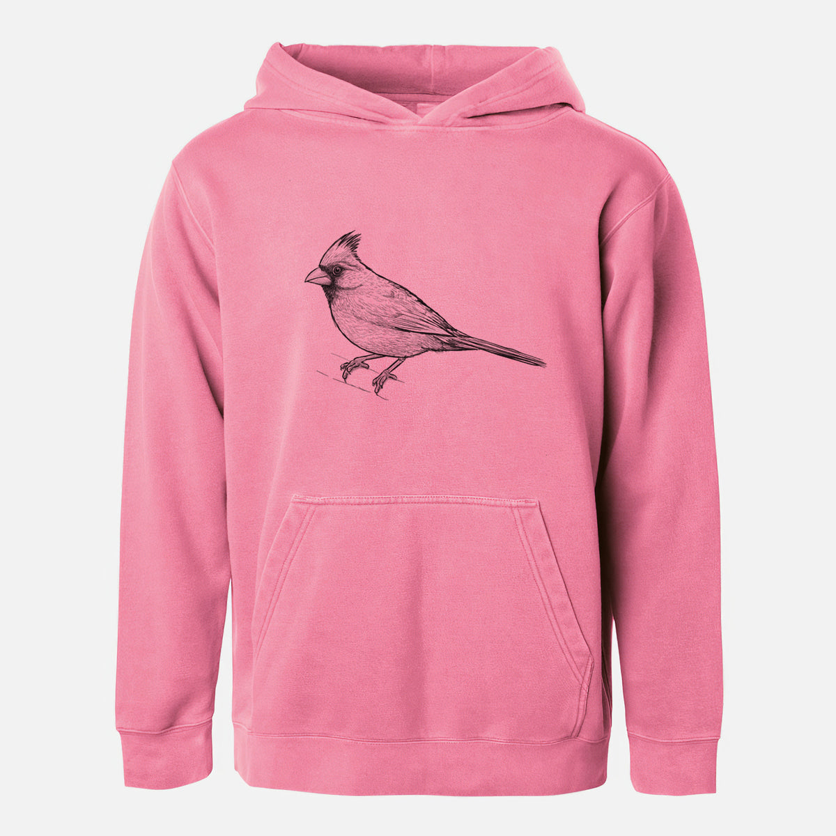 Northern Cardinal - Cardinalis cardinalis - Youth Pigment Dyed Hoodie