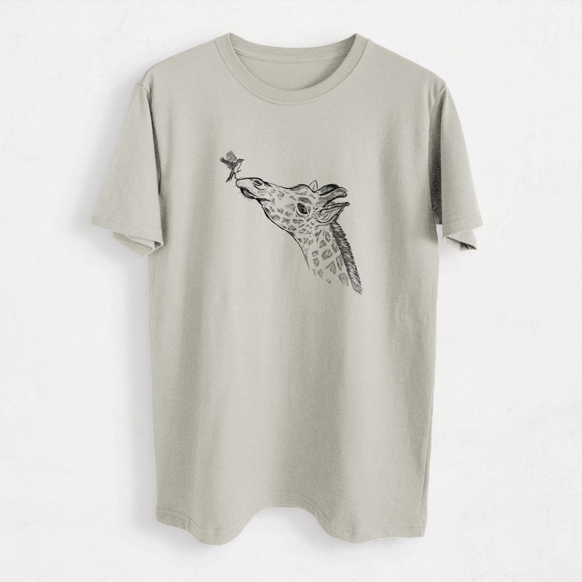 Northern Giraffe - Giraffa camelopardalis - Heavyweight Men&#39;s 100% Organic Cotton Tee