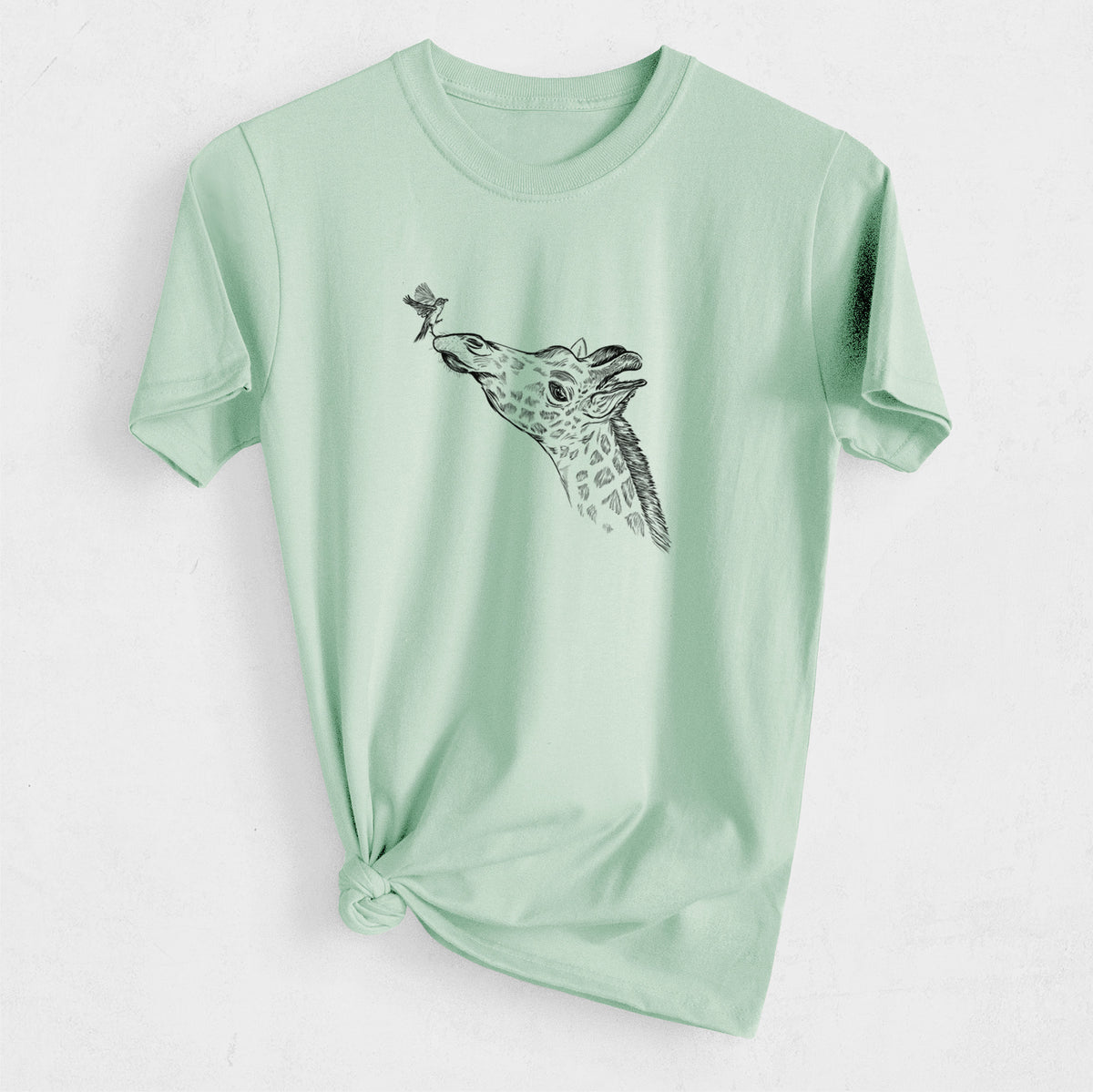 Northern Giraffe - Giraffa camelopardalis - Heavyweight Men&#39;s 100% Organic Cotton Tee