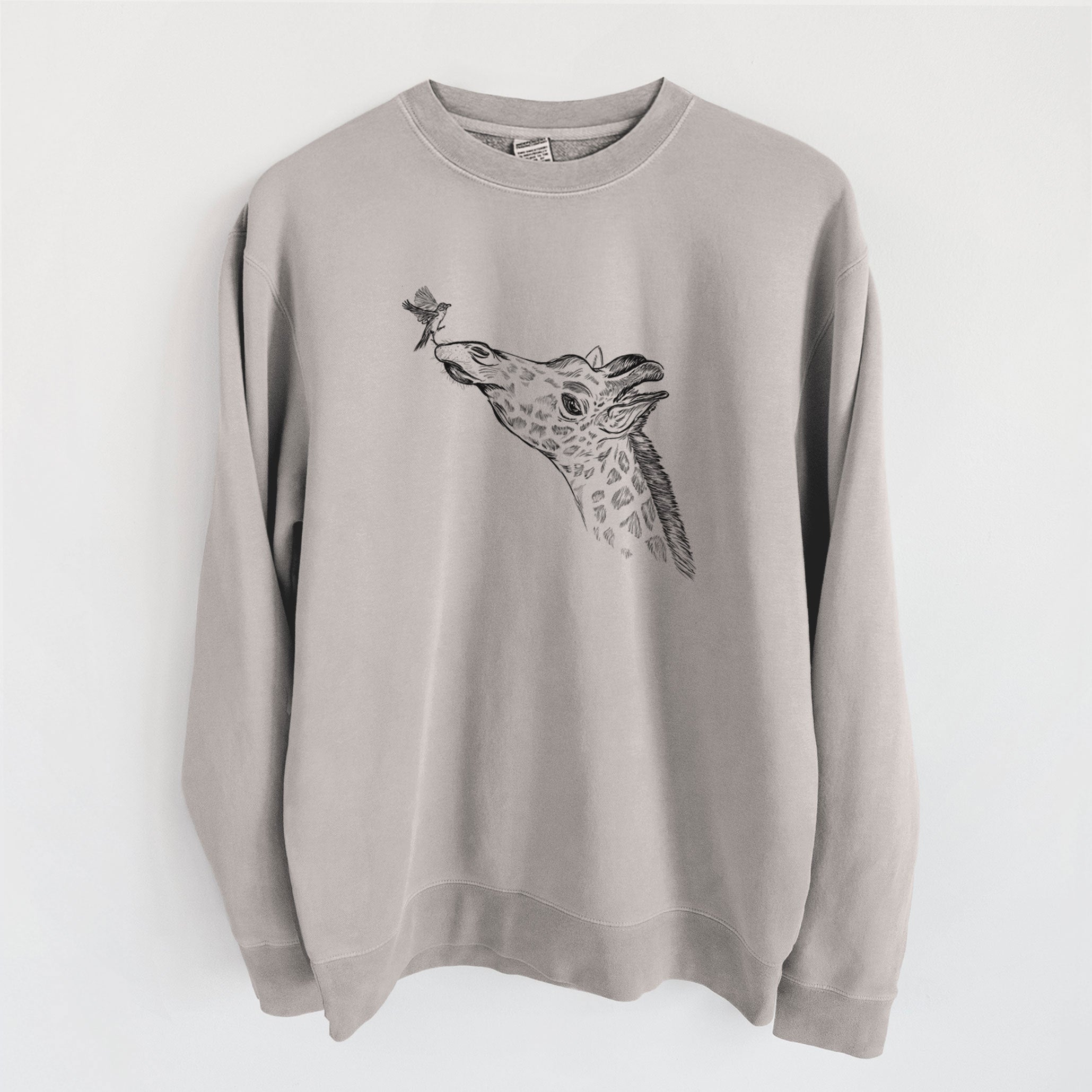 Northern Giraffe - Giraffa camelopardalis - Unisex Pigment Dyed Crew Sweatshirt