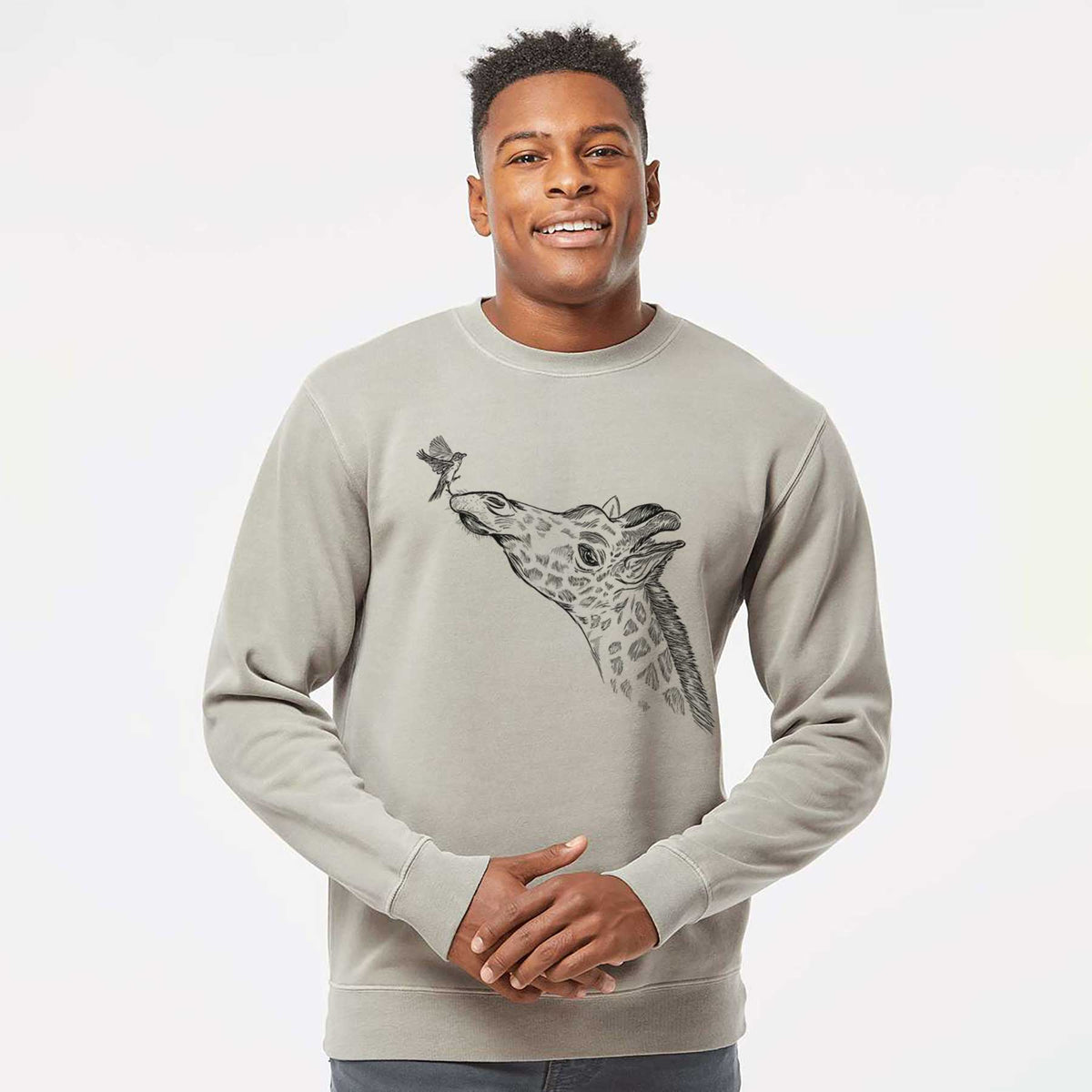 Northern Giraffe - Giraffa camelopardalis - Unisex Pigment Dyed Crew Sweatshirt